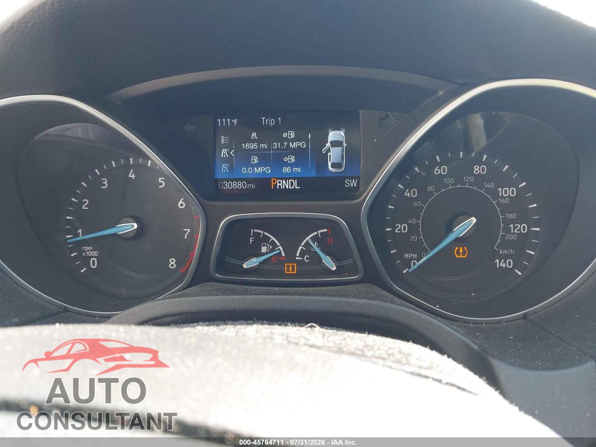 FORD FOCUS 2017 - 1FADP3F25HL315478