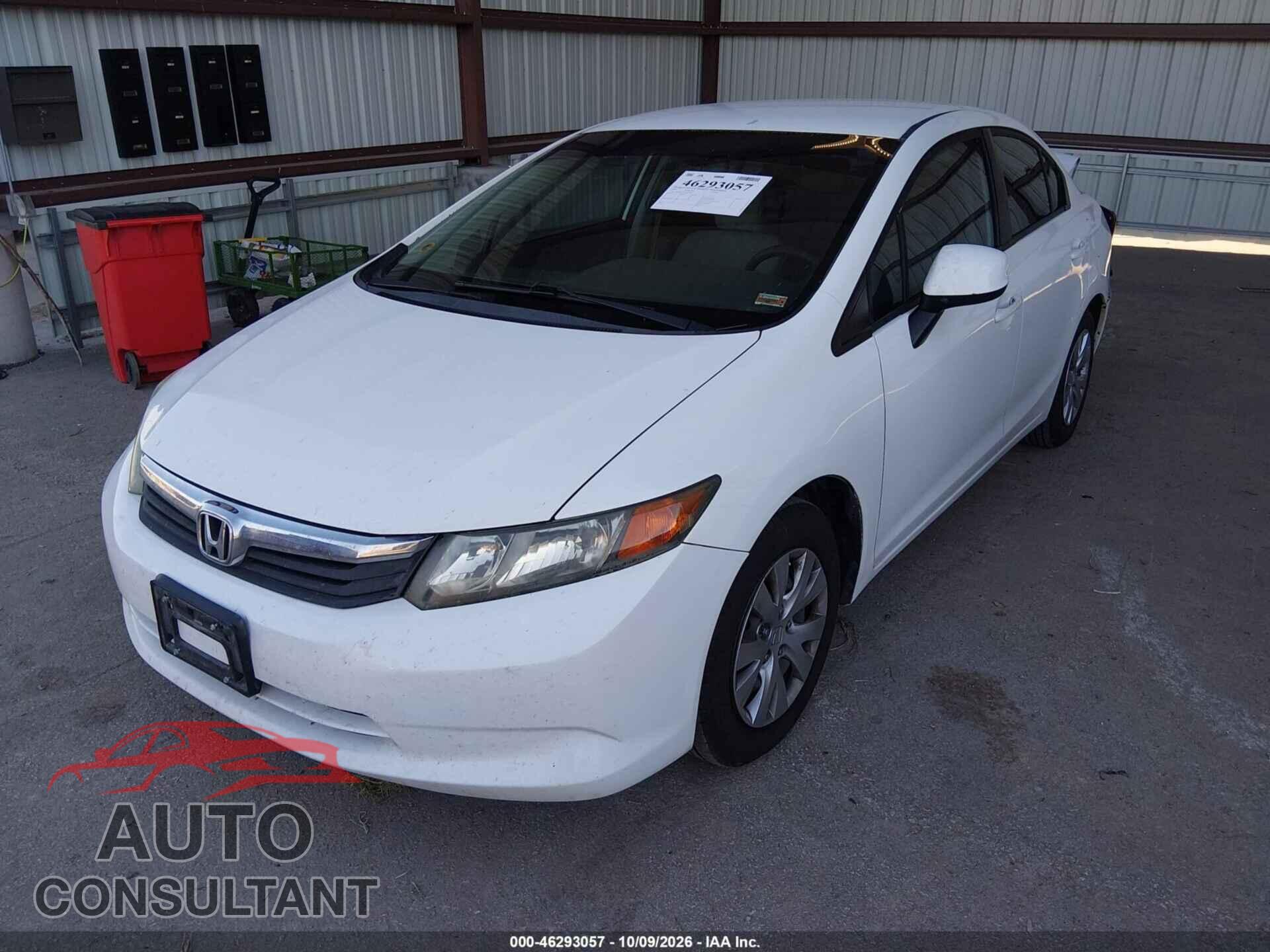 HONDA CIVIC 2012 - 19XFB2F59CE103660