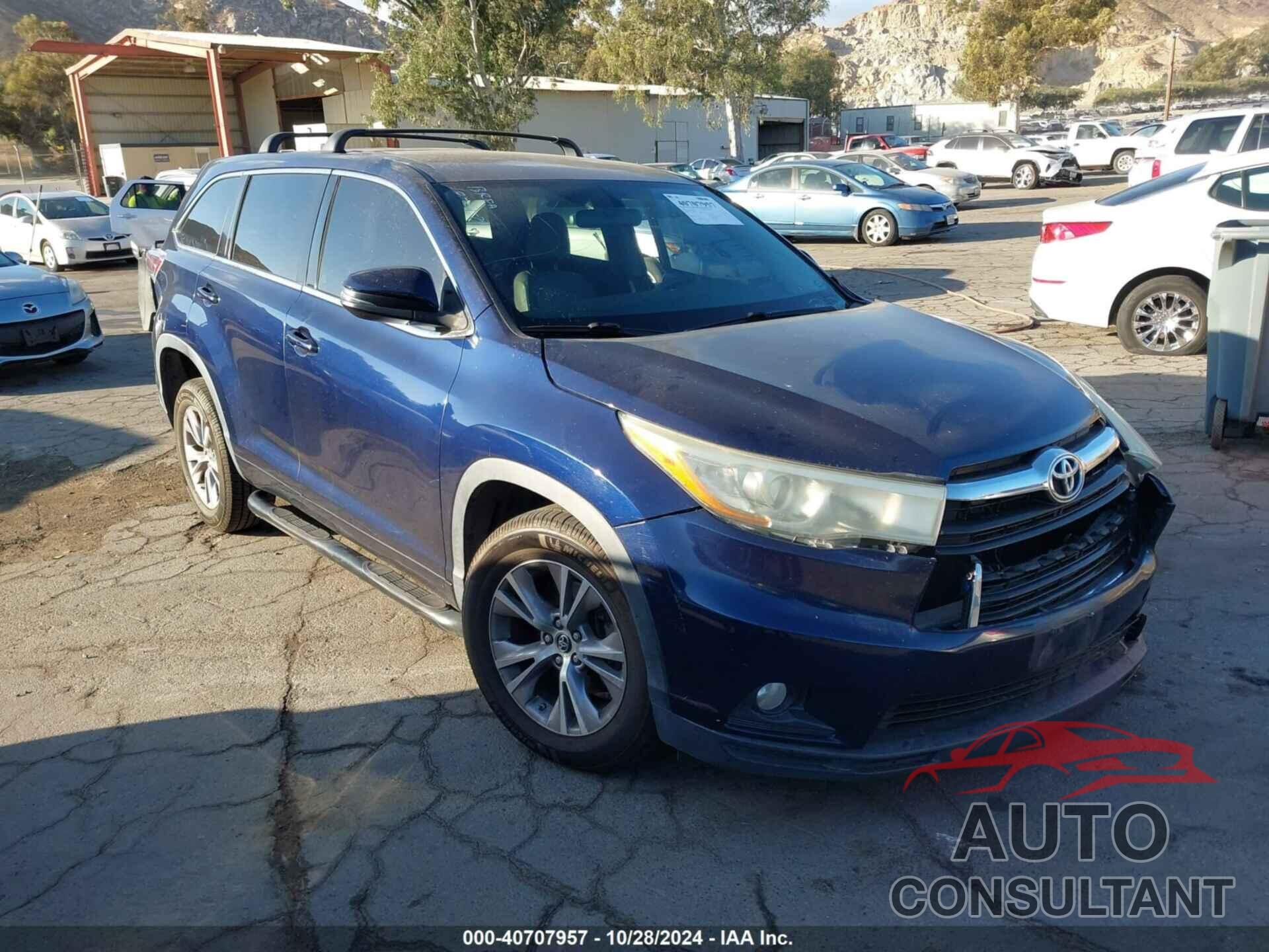 TOYOTA HIGHLANDER 2016 - 5TDZKRFH2GS125771