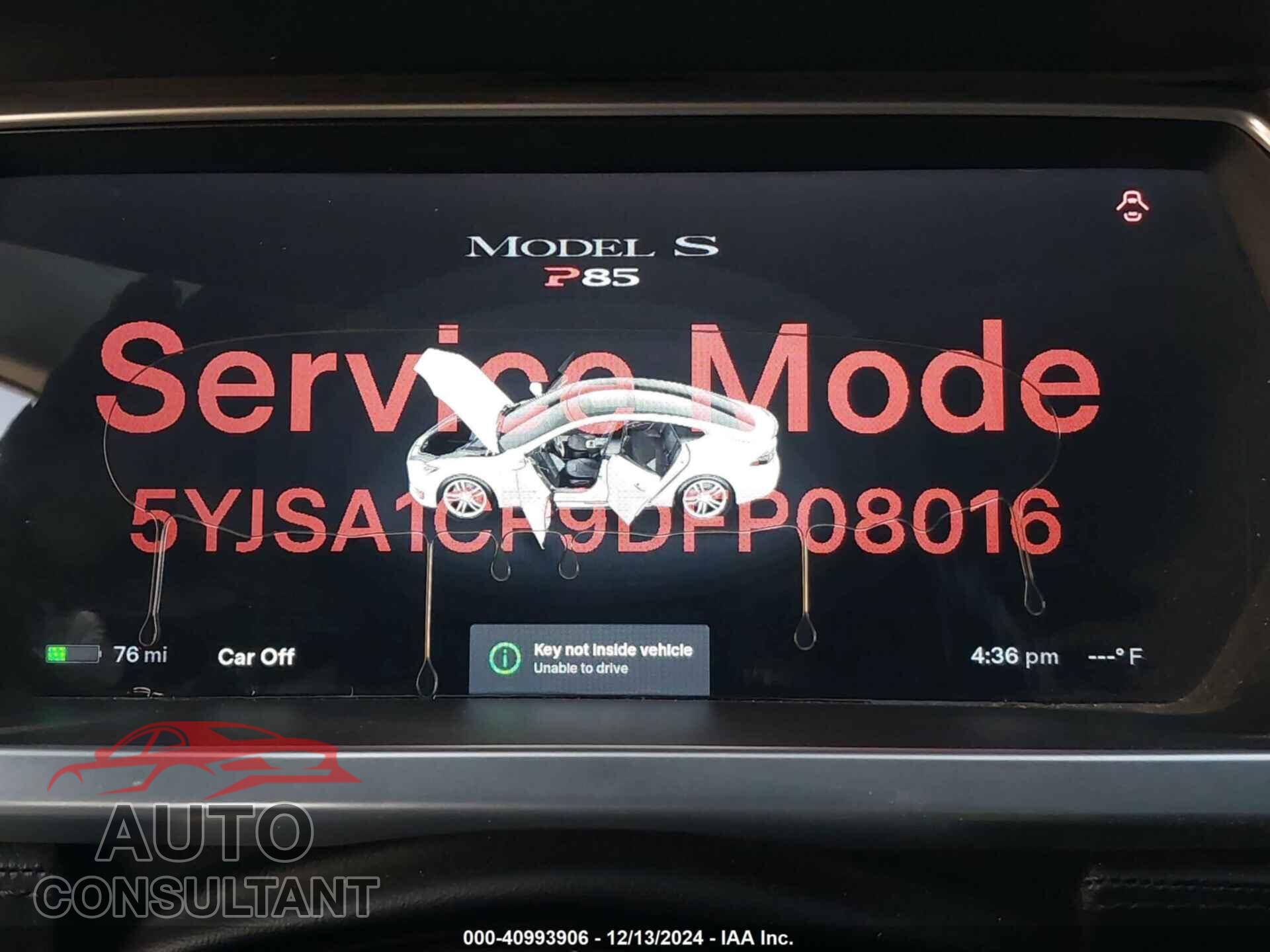 TESLA MODEL S 2013 - 5YJSA1CP9DFP08016