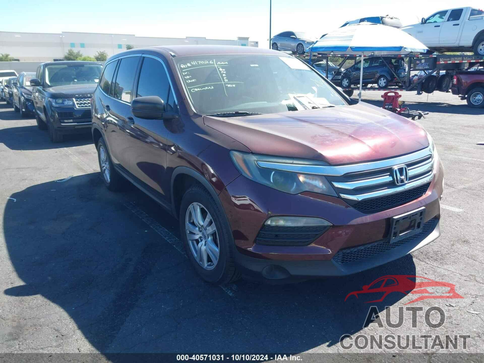 HONDA PILOT 2016 - 5FNYF5H16GB008773