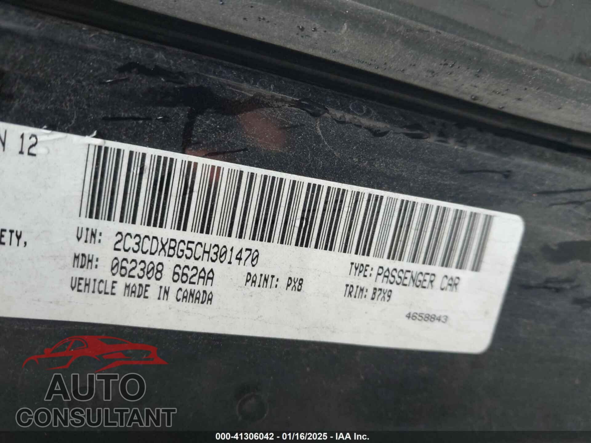 DODGE CHARGER 2012 - 2C3CDXBG5CH301470