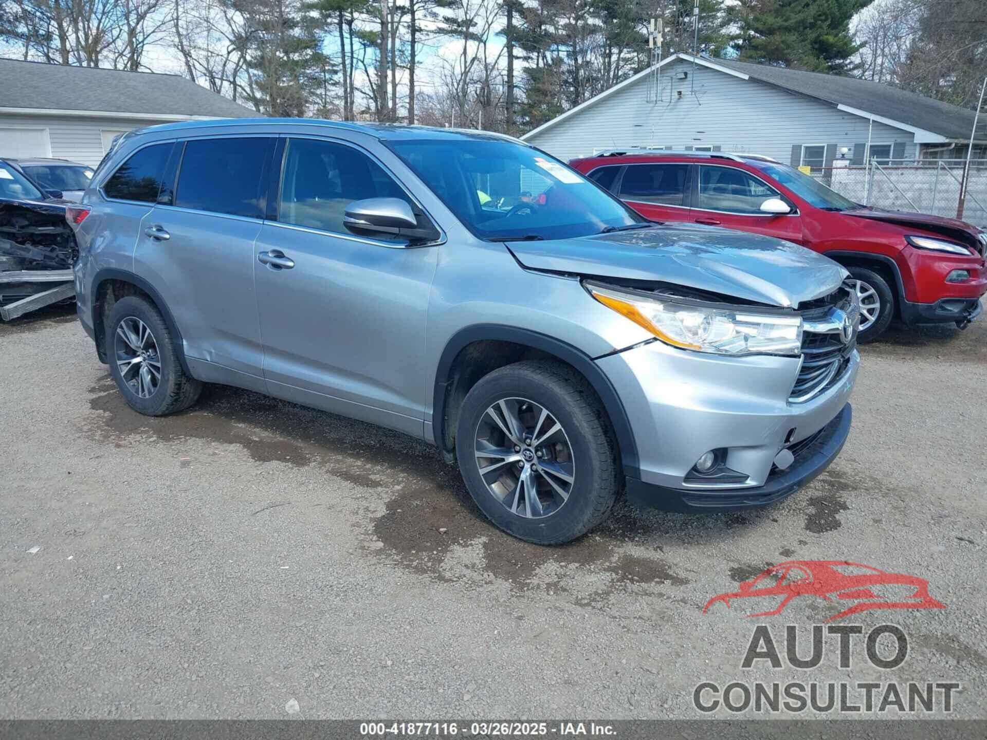 TOYOTA HIGHLANDER 2016 - 5TDJKRFH9GS348936