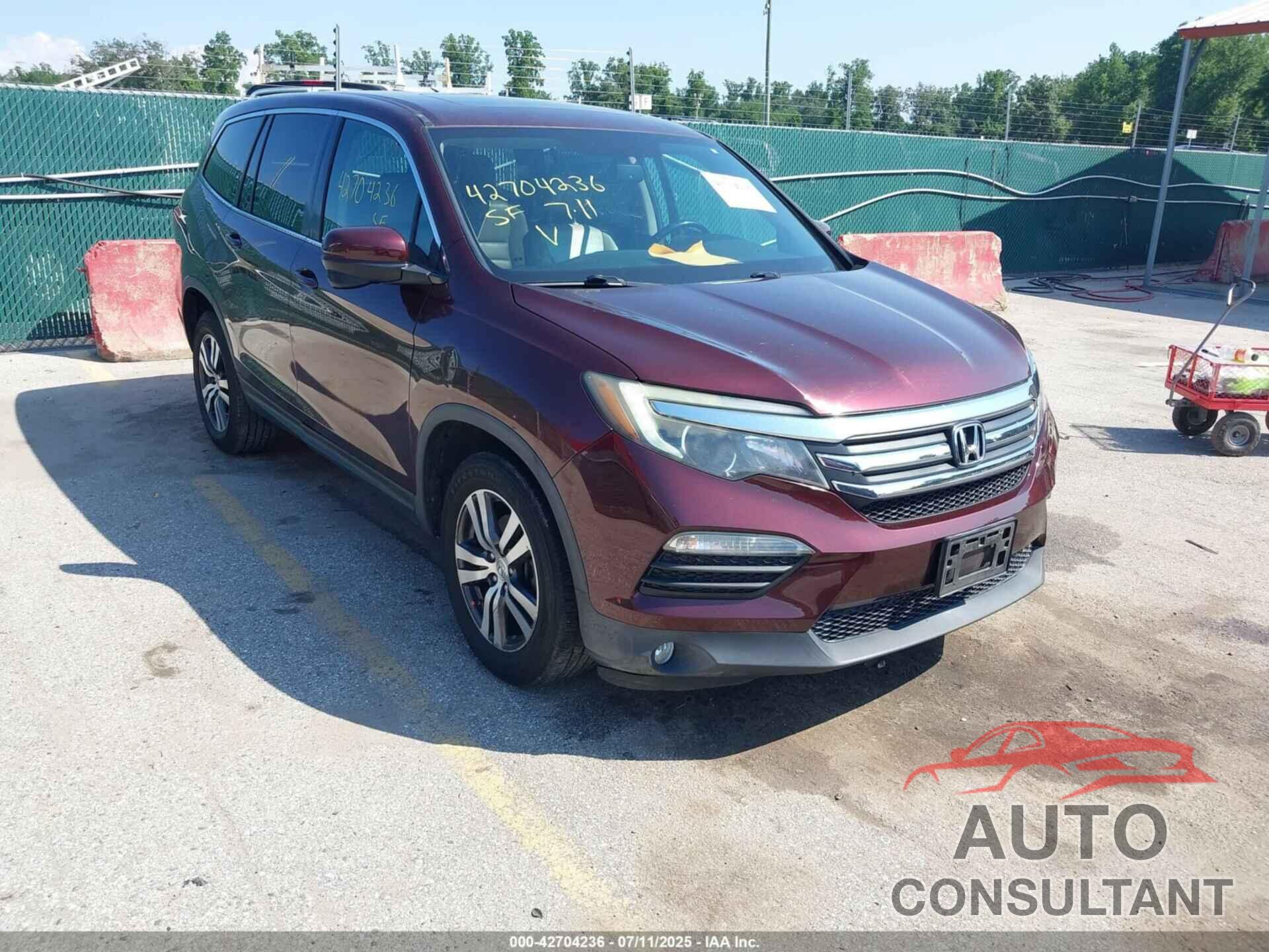 HONDA PILOT 2016 - 5FNYF6H87GB066197