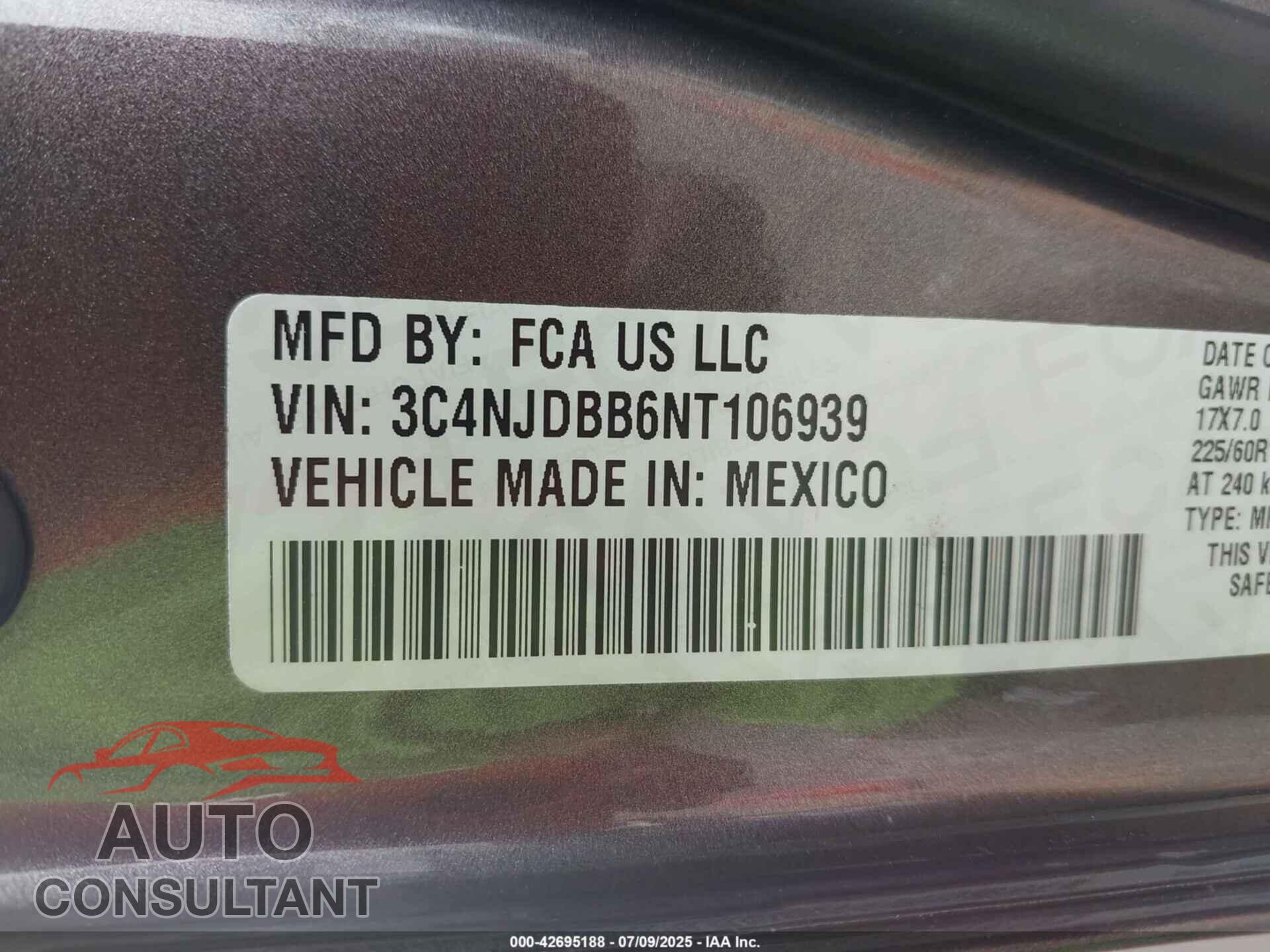 JEEP COMPASS 2022 - 3C4NJDBB6NT106939