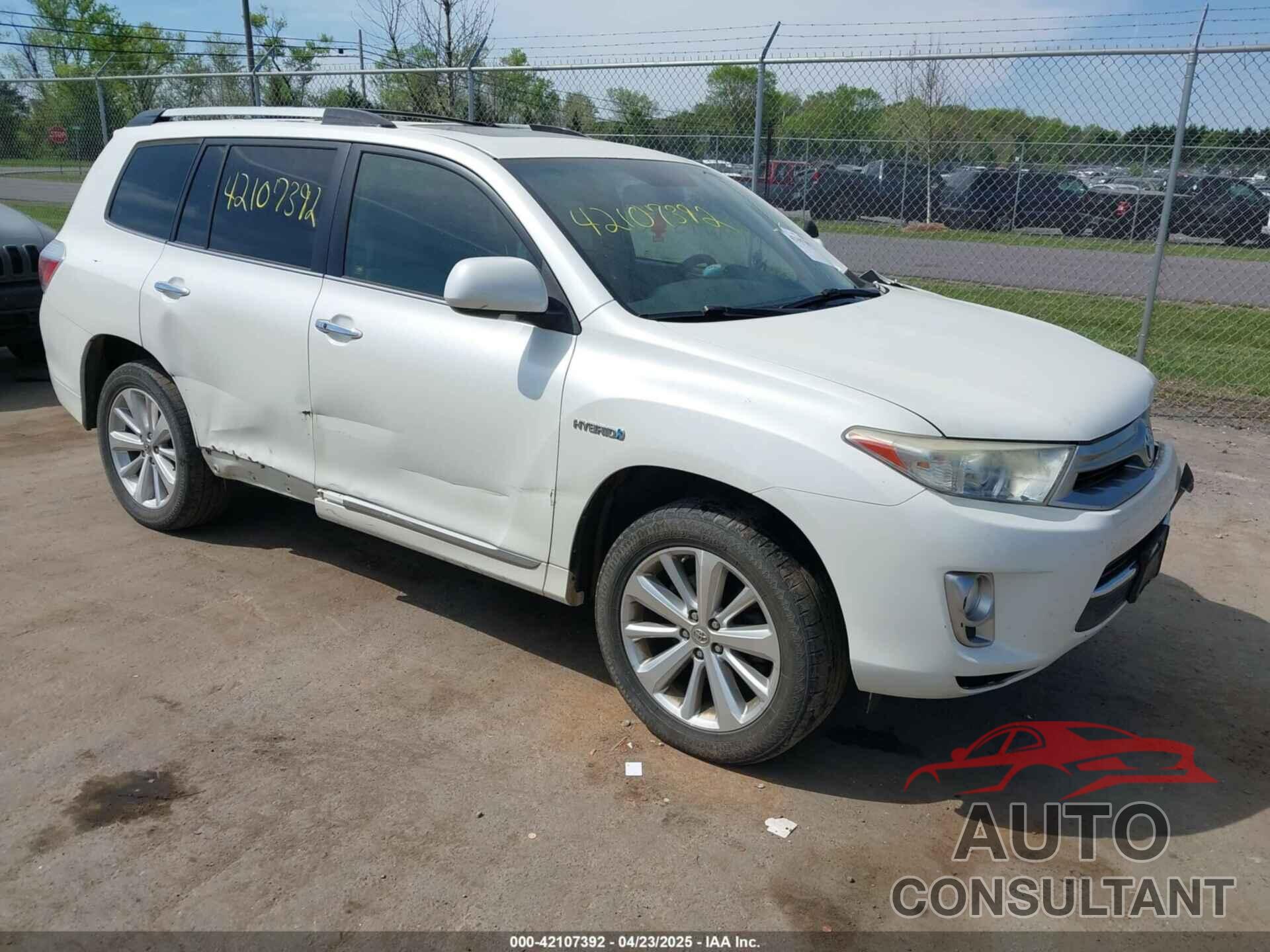 TOYOTA HIGHLANDER HYBRID 2012 - JTEDC3EH4C2005327