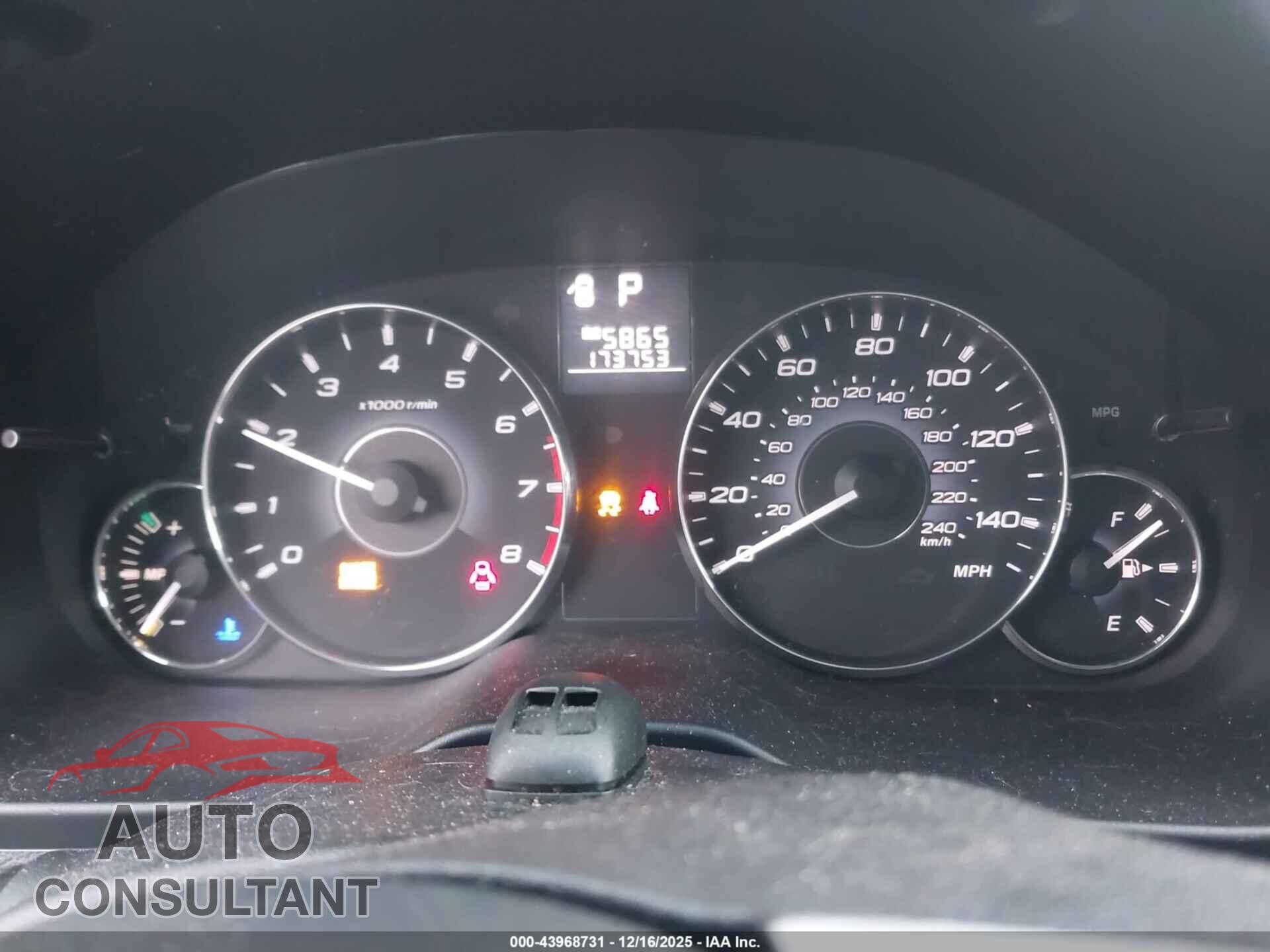 SUBARU OUTBACK 2011 - 4S4BRCCC4B3406284
