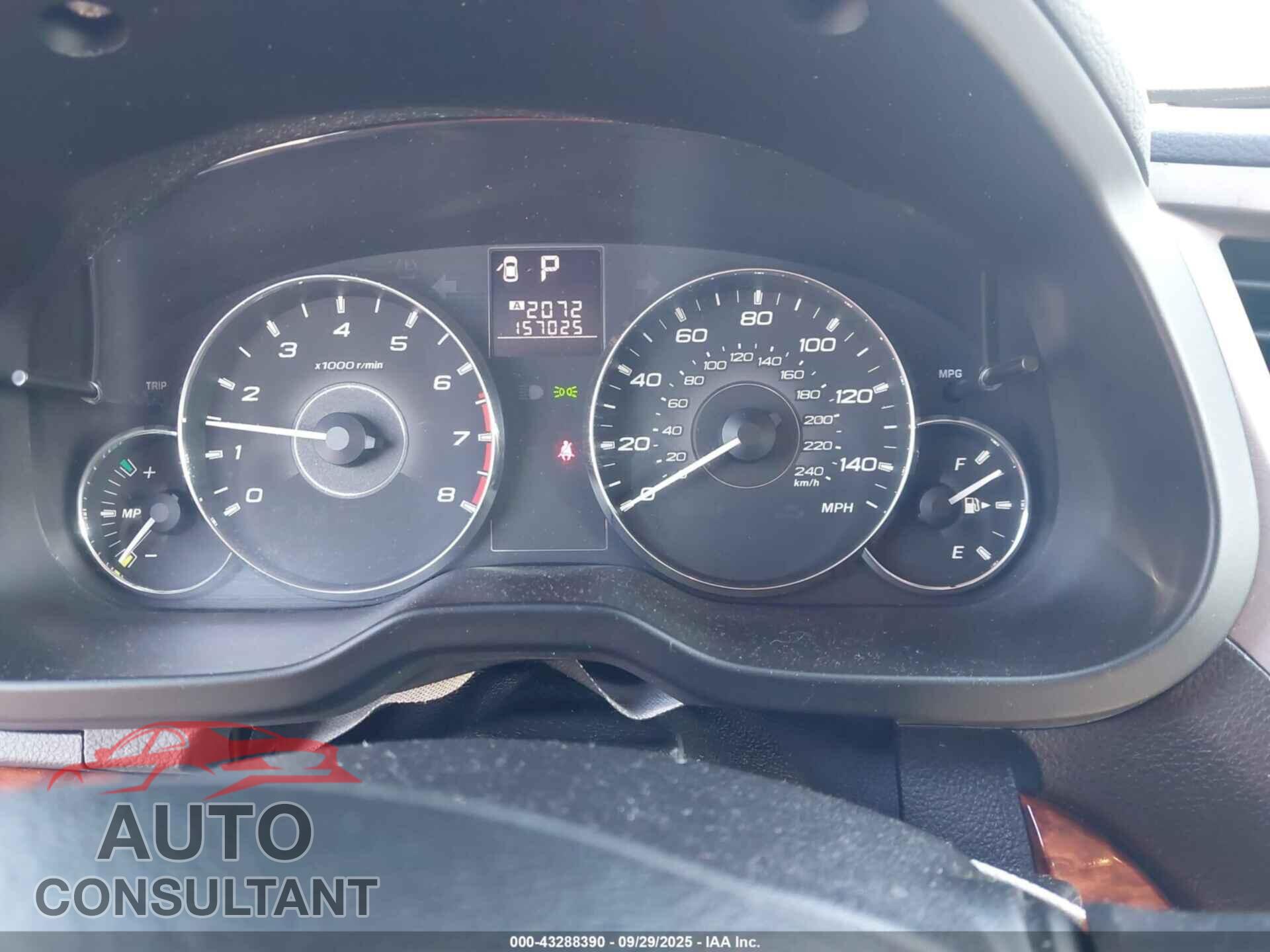 SUBARU OUTBACK 2012 - 4S4BRBKC4C3300608
