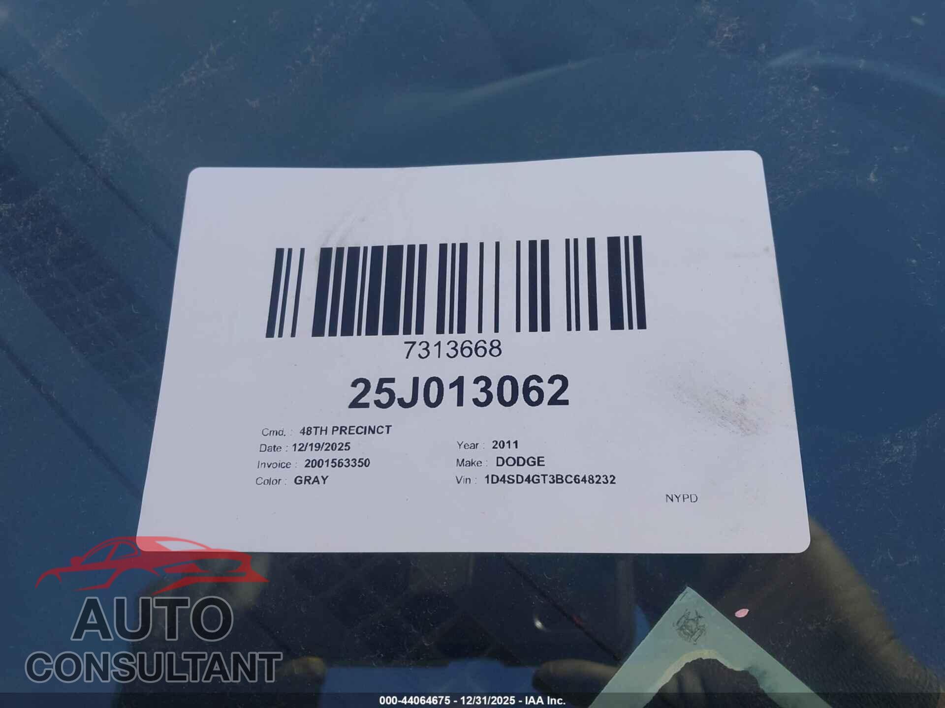 DODGE DURANGO 2011 - 1D4SD4GT3BC648232