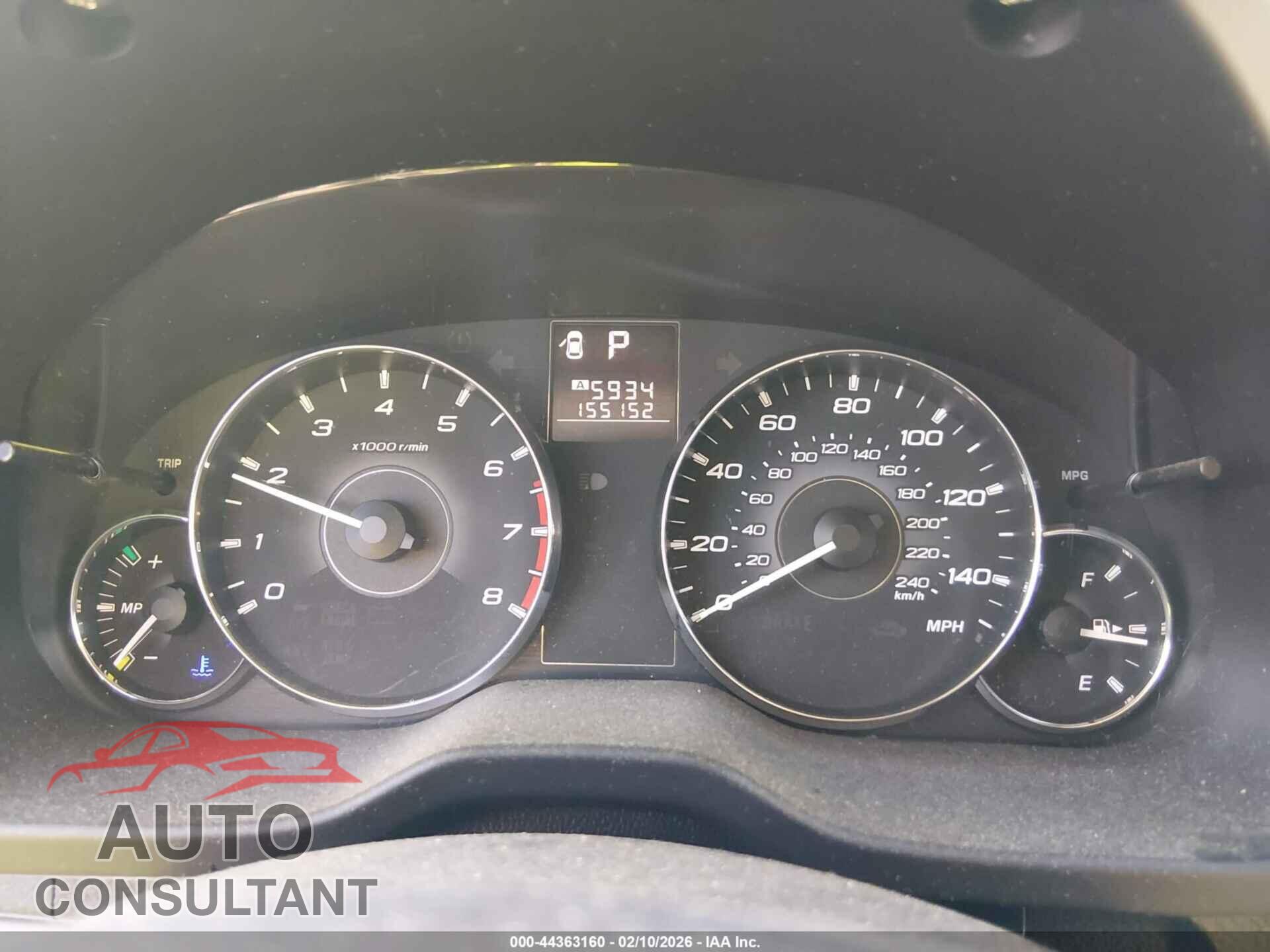 SUBARU OUTBACK 2012 - 4S4BRBCC4C3233698