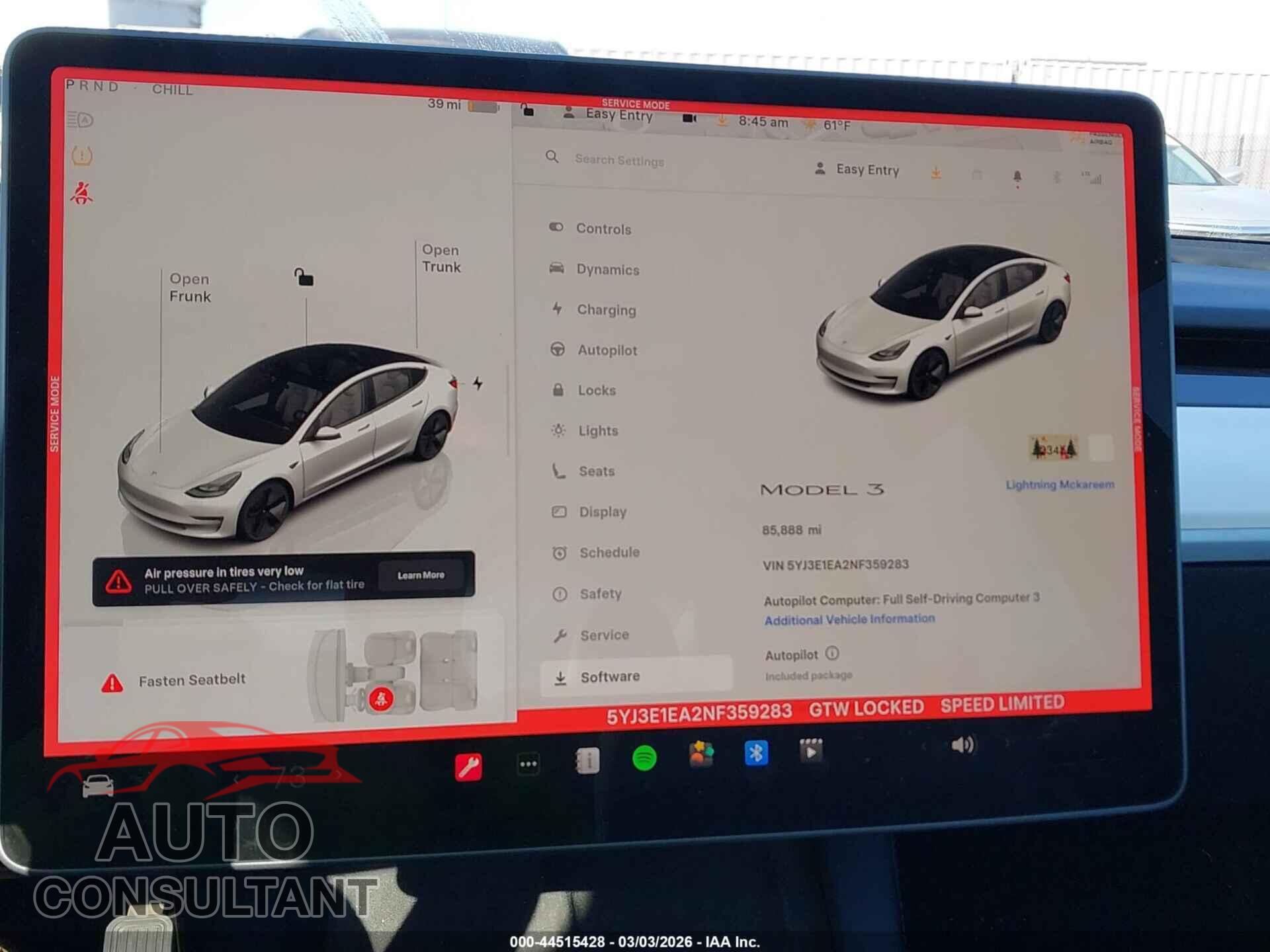 TESLA MODEL 3 2022 - 5YJ3E1EA2NF359283