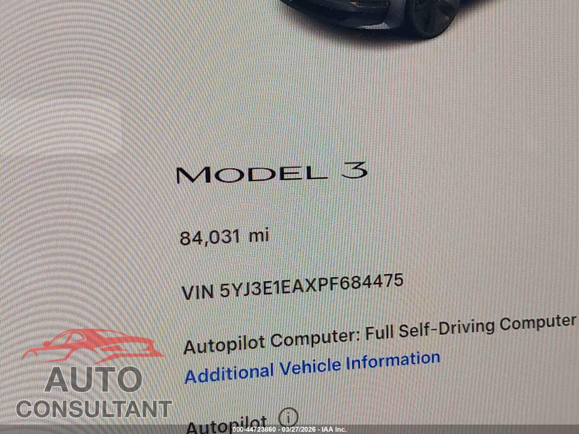 TESLA MODEL 3 2023 - 5YJ3E1EAXPF684475
