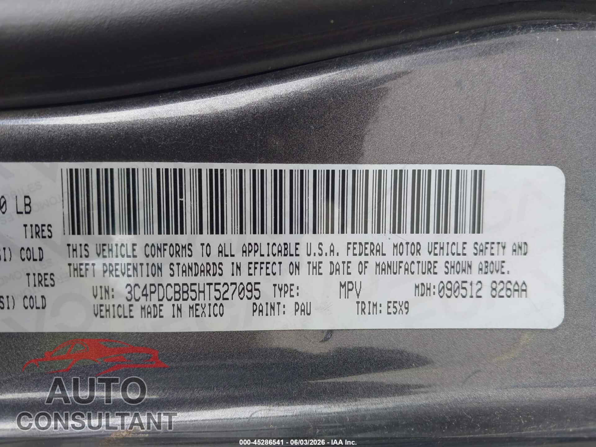 DODGE JOURNEY 2017 - 3C4PDCBB5HT527095