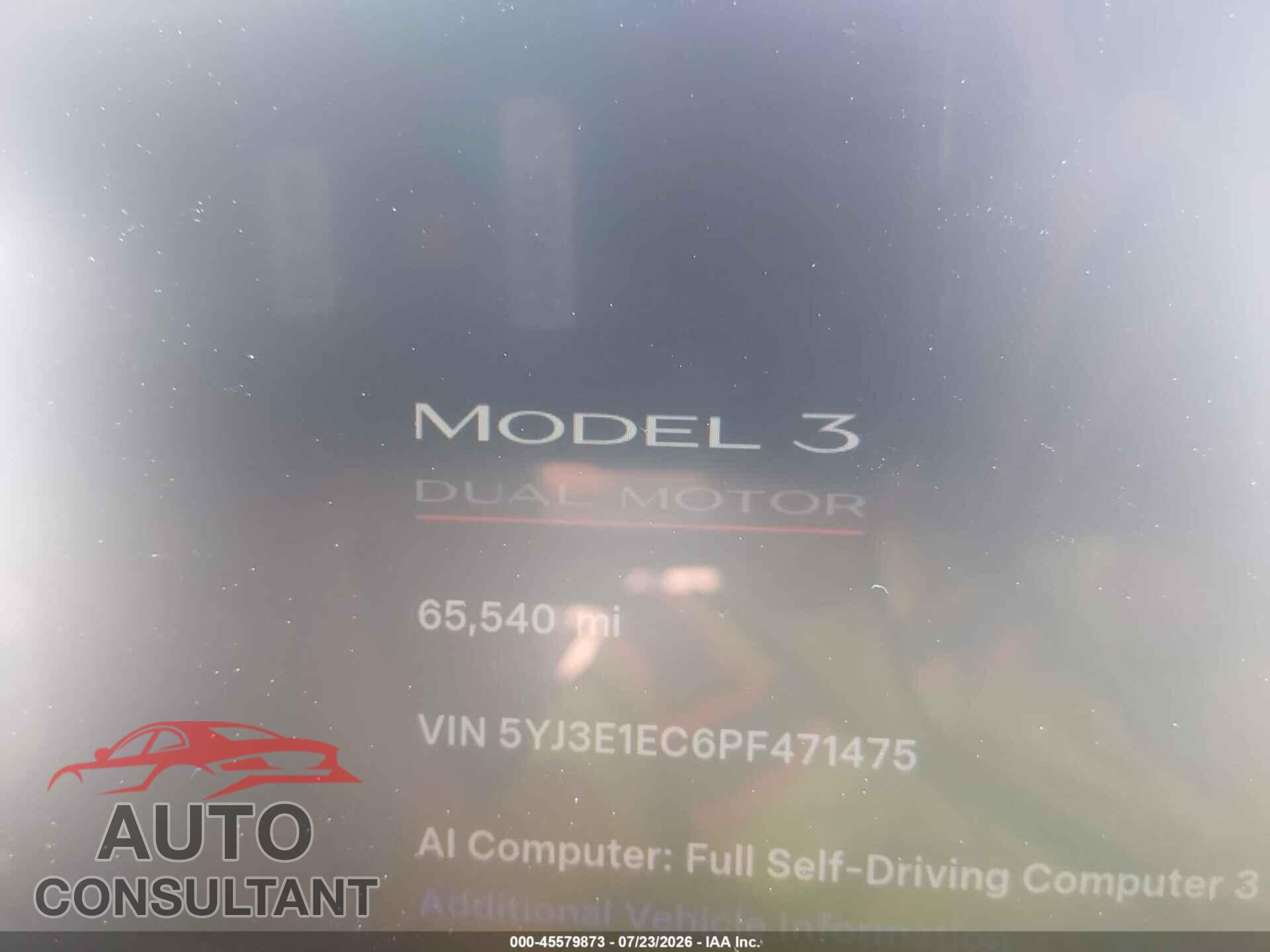 TESLA MODEL 3 2023 - 5YJ3E1EC6PF471475