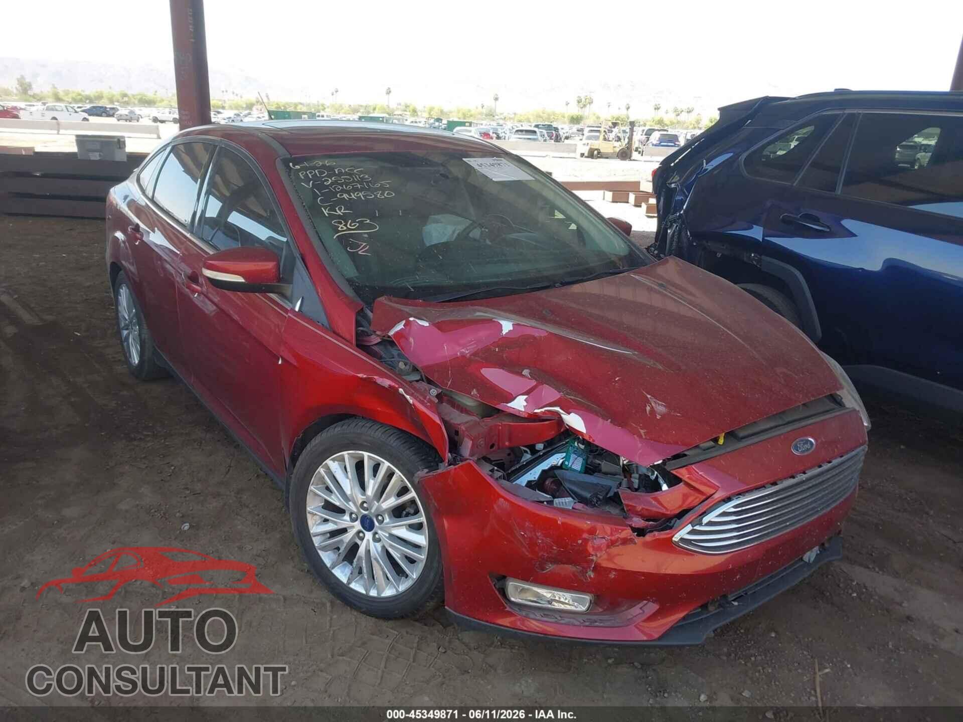 FORD FOCUS 2017 - 1FADP3J25HL255113