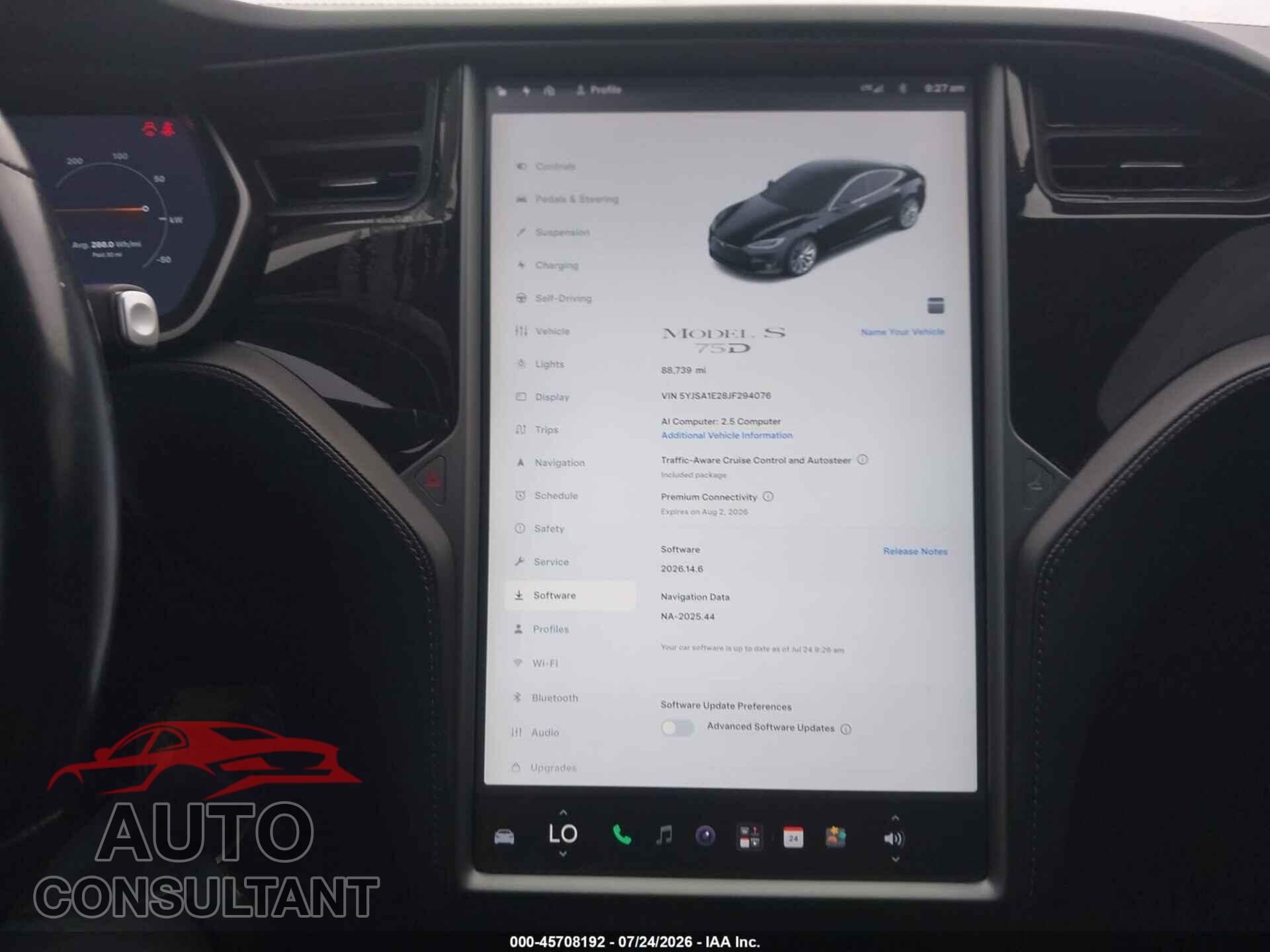 TESLA MODEL S 2018 - 5YJSA1E28JF294076