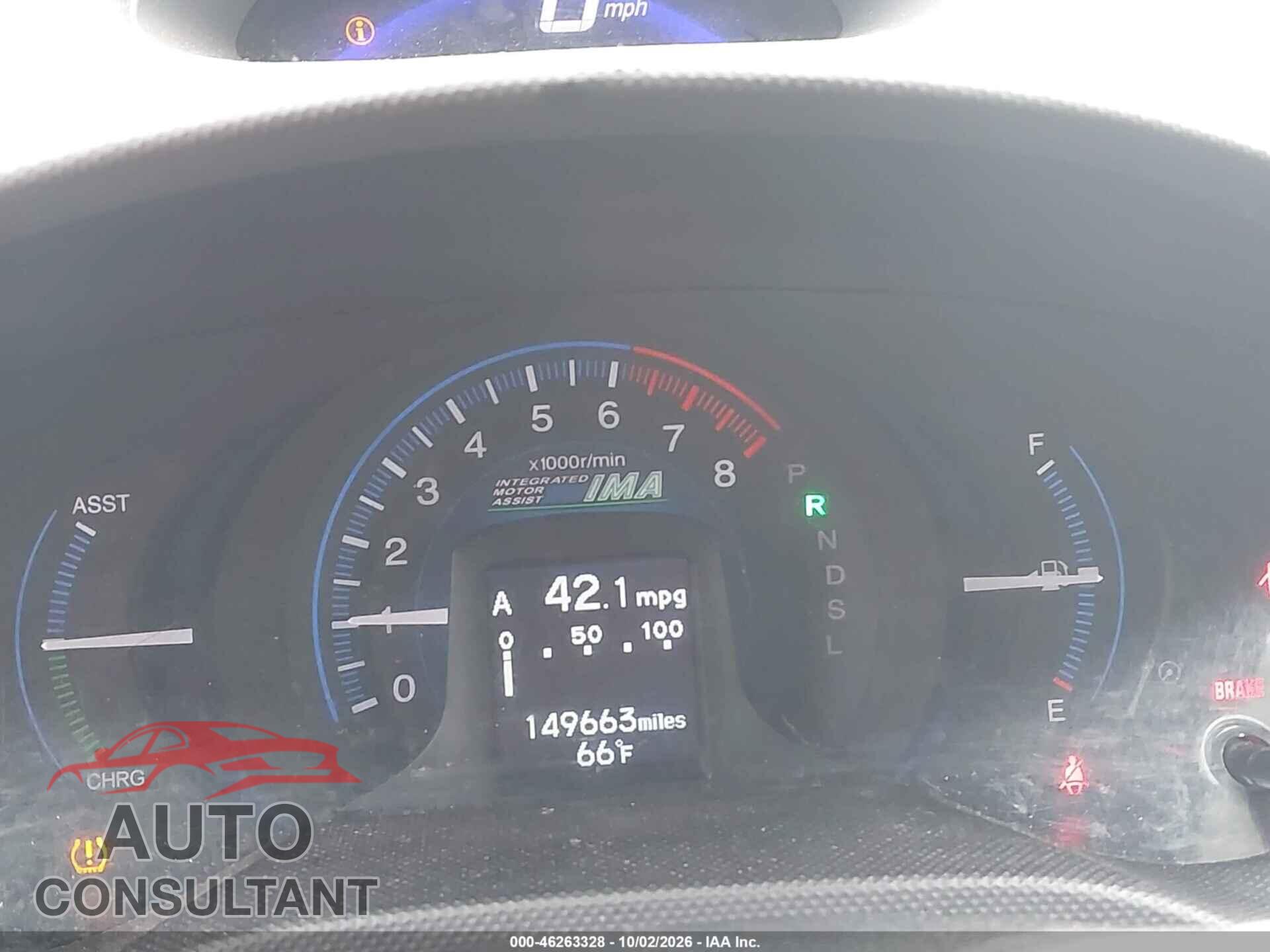 HONDA INSIGHT 2012 - JHMZE2H31CS005475