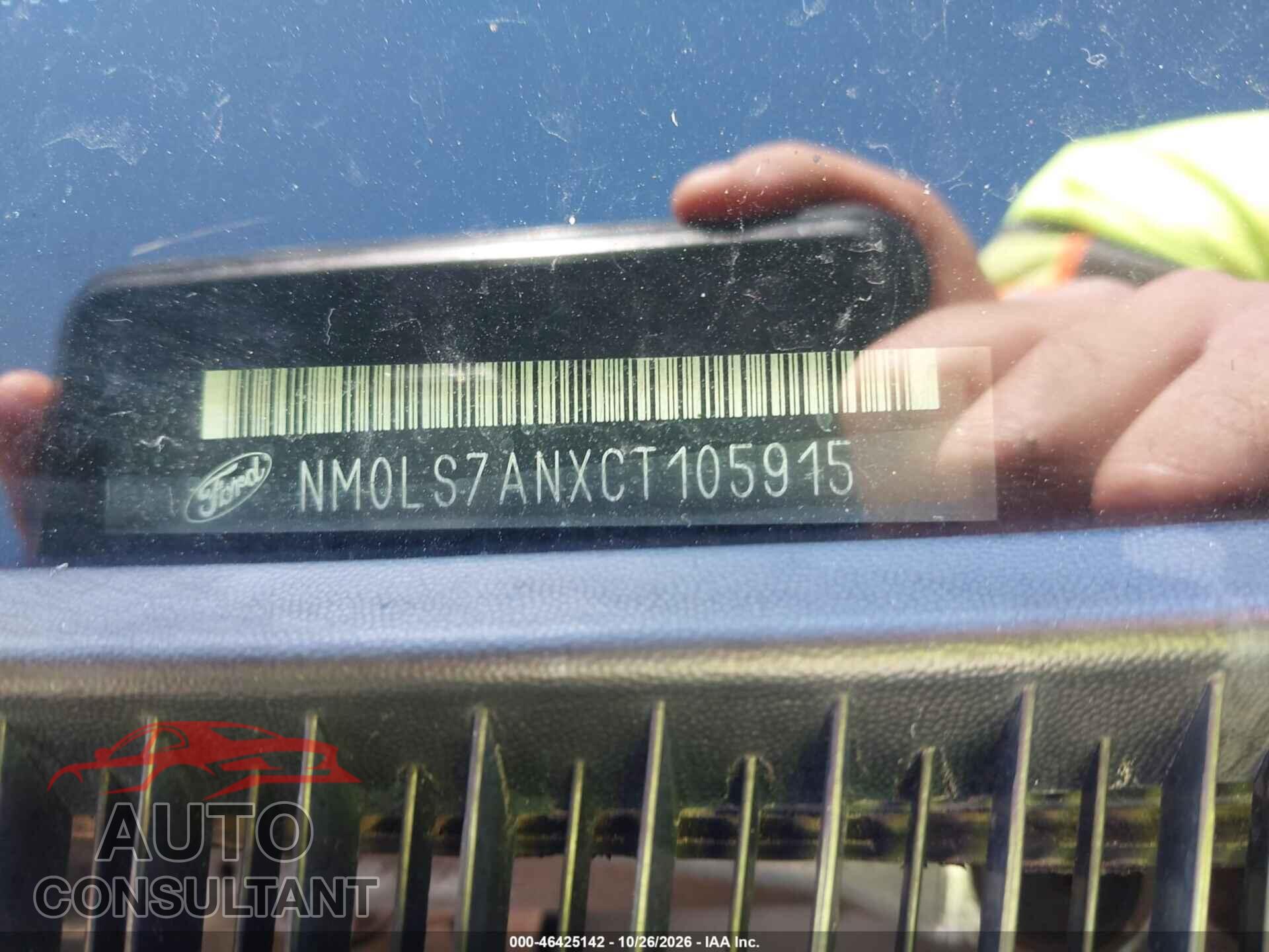 FORD TRANSIT CONNECT 2012 - NM0LS7ANXCT105915