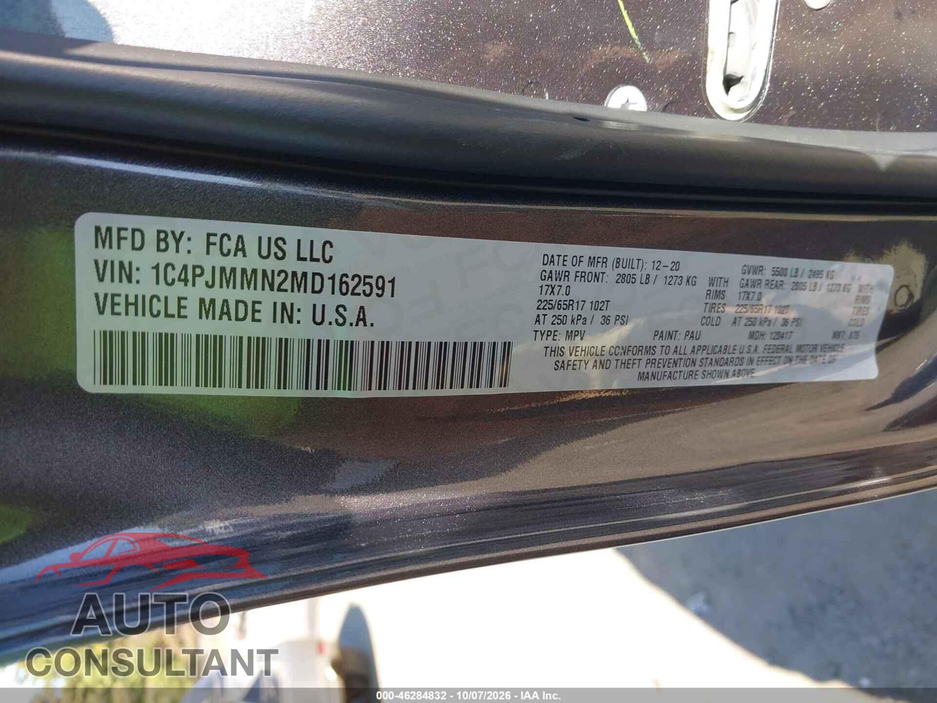 JEEP CHEROKEE 2021 - 1C4PJMMN2MD162591