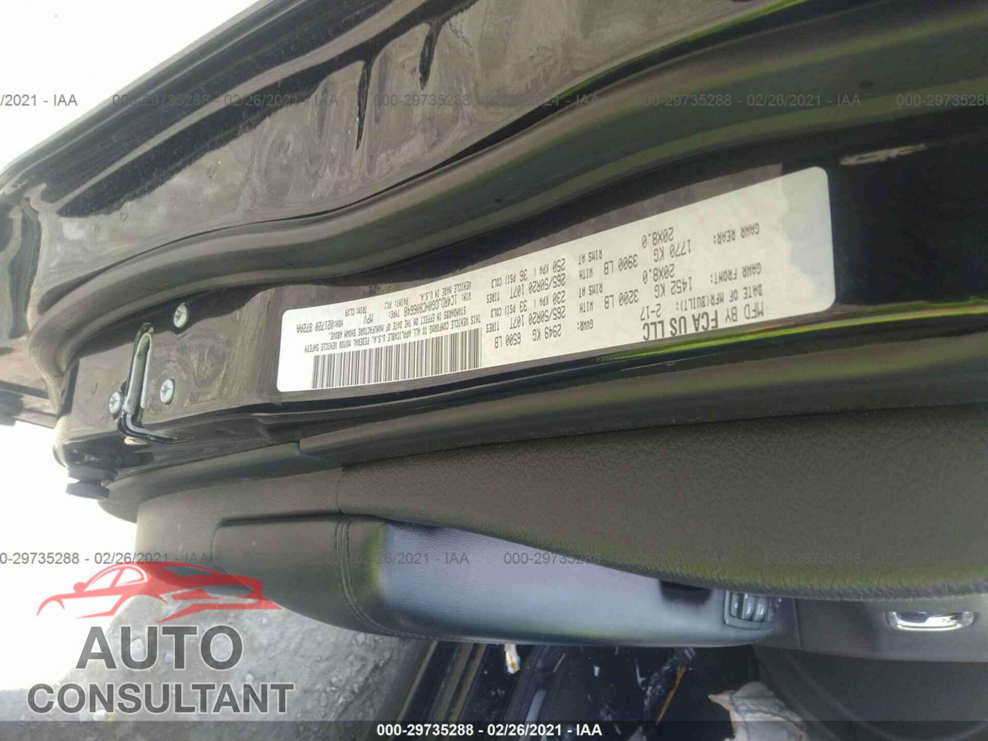DODGE DURANGO 2017 - 1C4RDJDG0HC806648