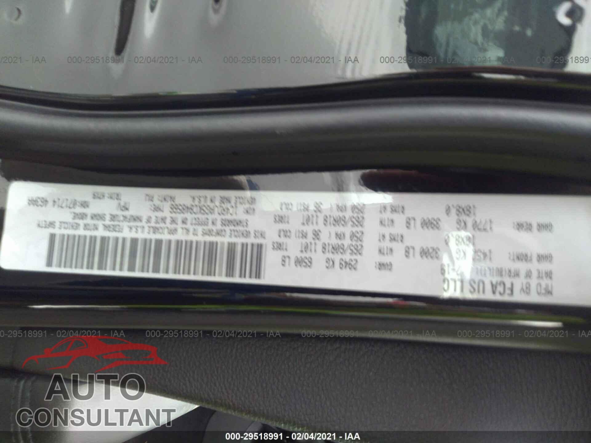 DODGE DURANGO 2019 - 1C4RDJAG5KC848566