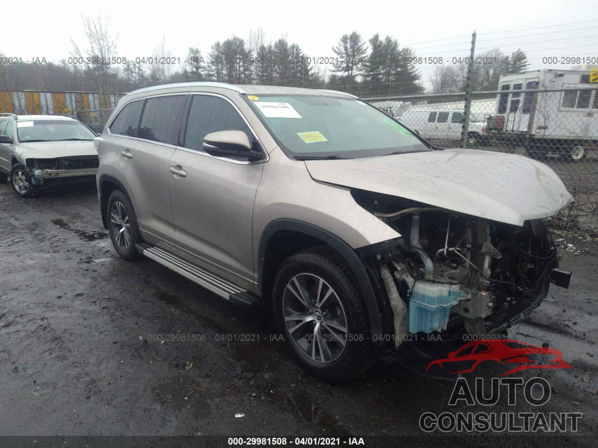 TOYOTA HIGHLANDER 2016 - 5TDJKRFH3GS227285
