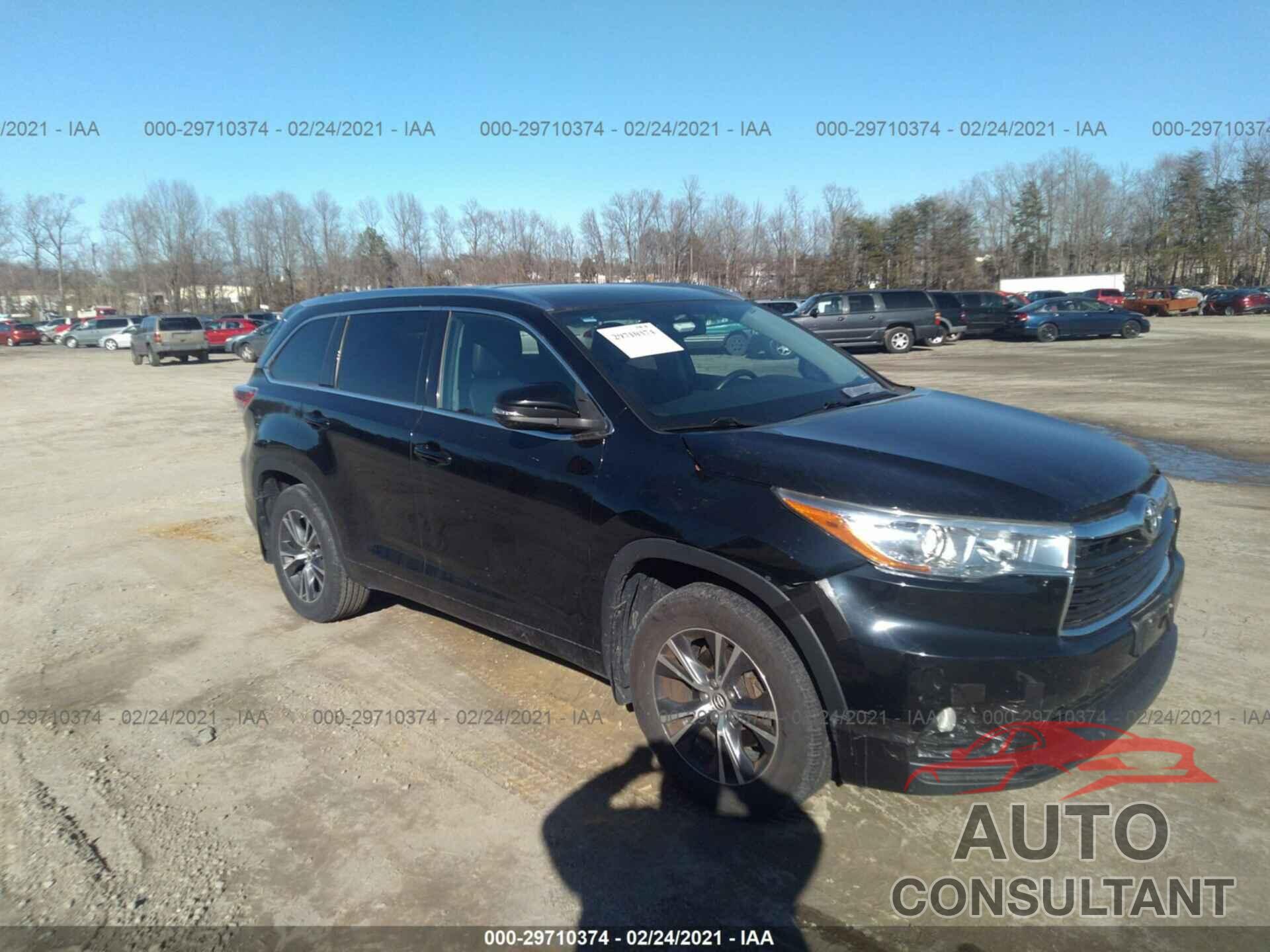 TOYOTA HIGHLANDER 2016 - 5TDJKRFH7GS500552