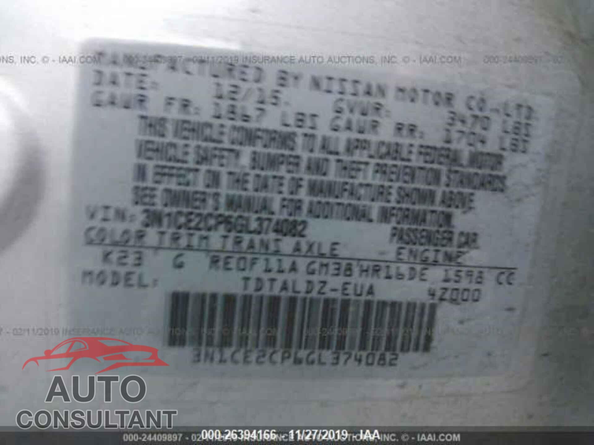 Nissan Versa Note 2016 - 3N1CE2CP6GL374082