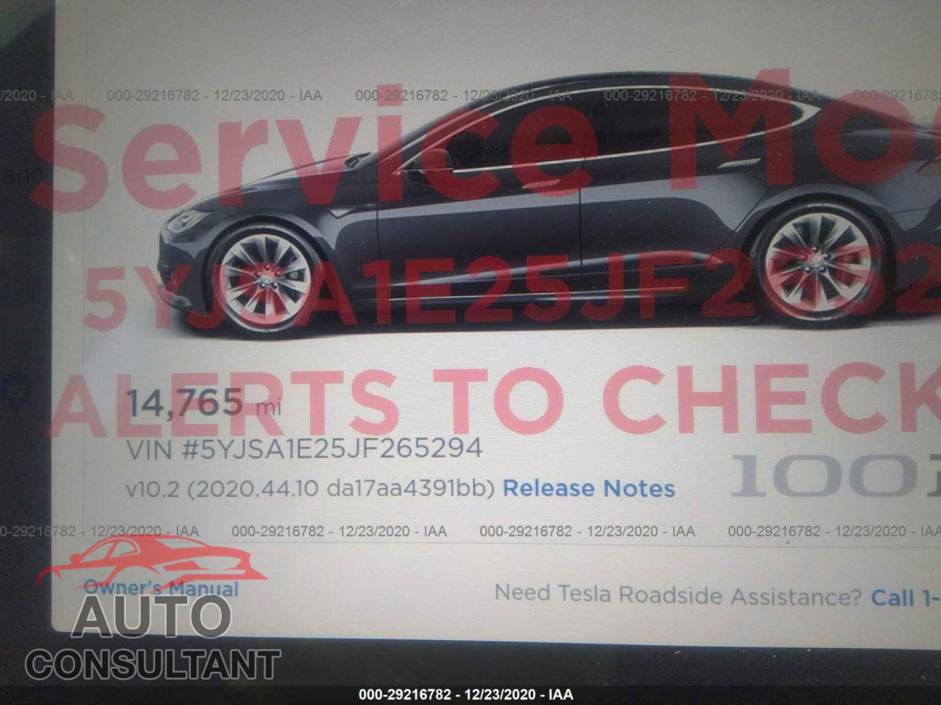 TESLA MODEL S 2018 - 5YJSA1E25JF265294