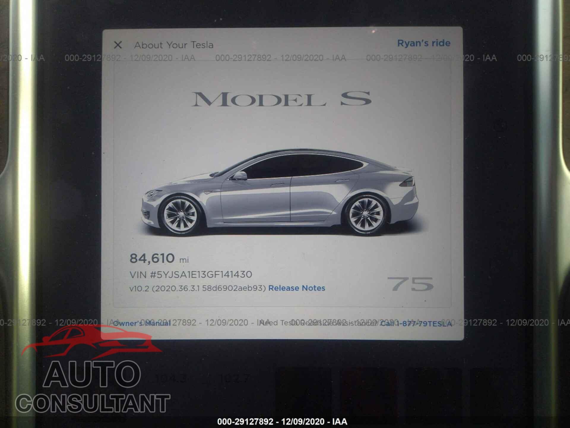 TESLA MODEL S 2016 - 5YJSA1E13GF141430