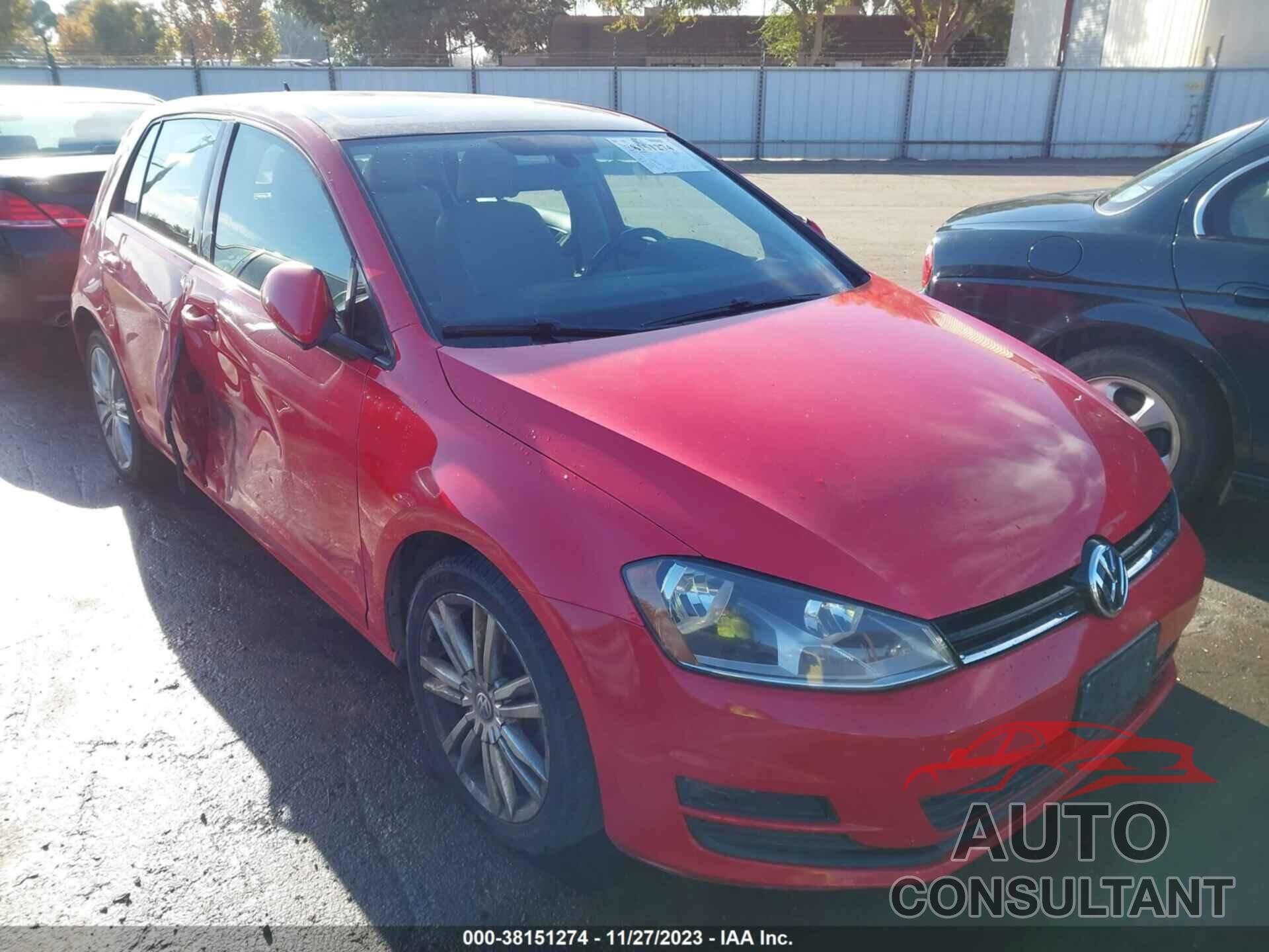 VOLKSWAGEN GOLF 2015 - 3VW2A7AU9FM022257