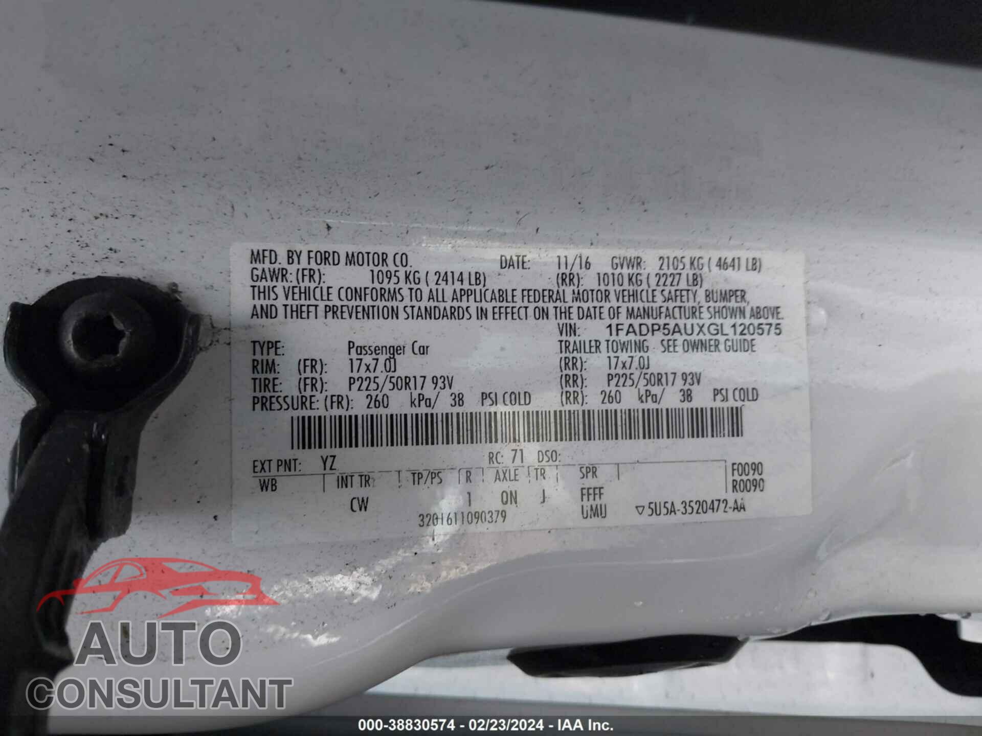 FORD C-MAX 2016 - 1FADP5AUXGL120575