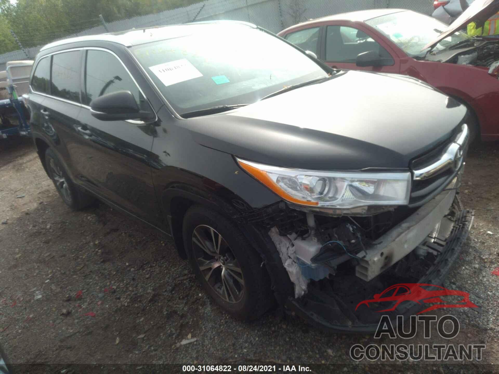 TOYOTA HIGHLANDER 2016 - 5TDJKRFH4GS504011