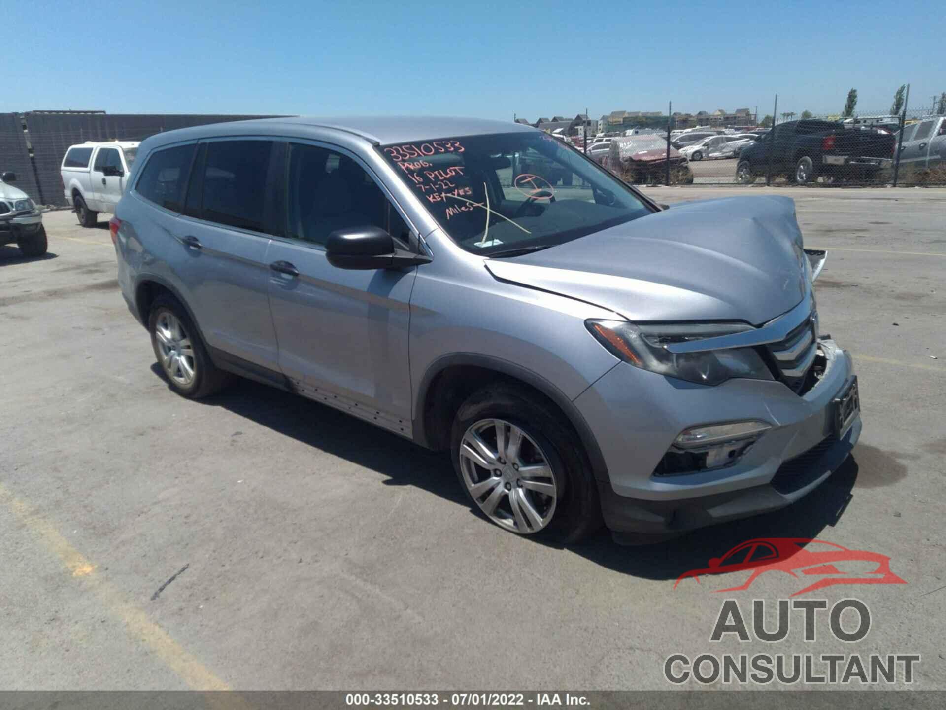 HONDA PILOT 2016 - 5FNYF5H18GB011965
