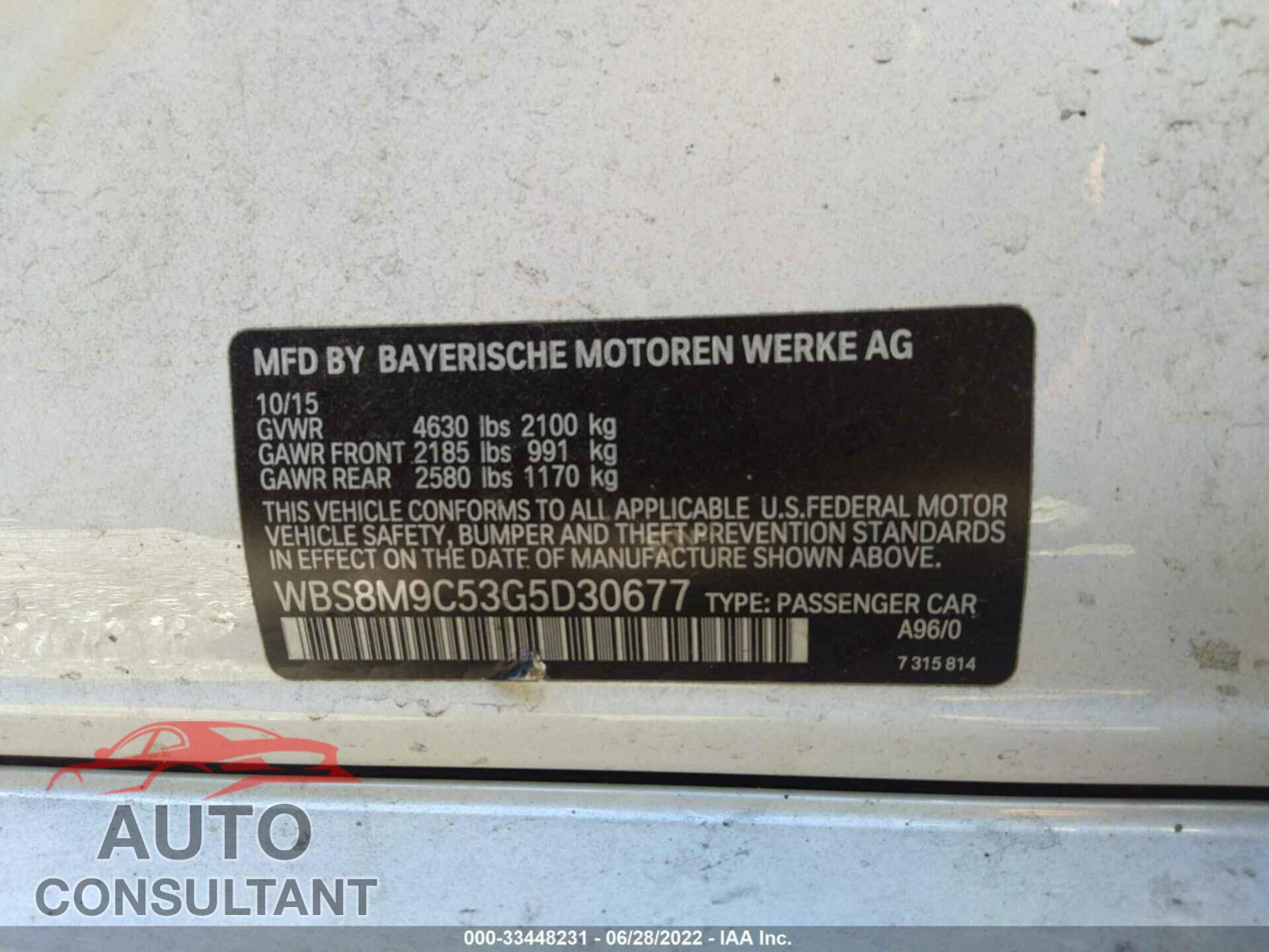 BMW M3 2016 - WBS8M9C53G5D30677