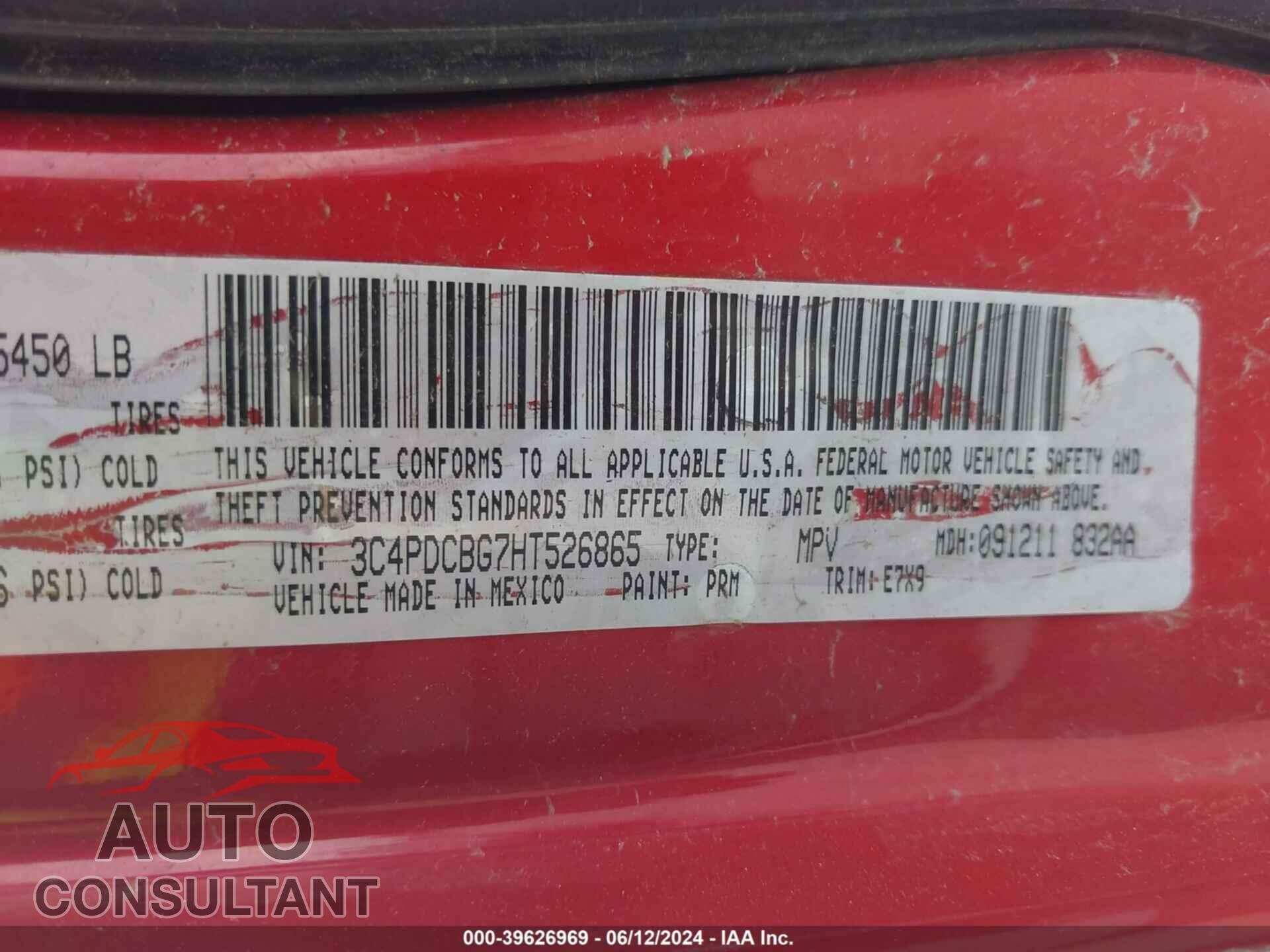 DODGE JOURNEY 2017 - 3C4PDCBG7HT526865