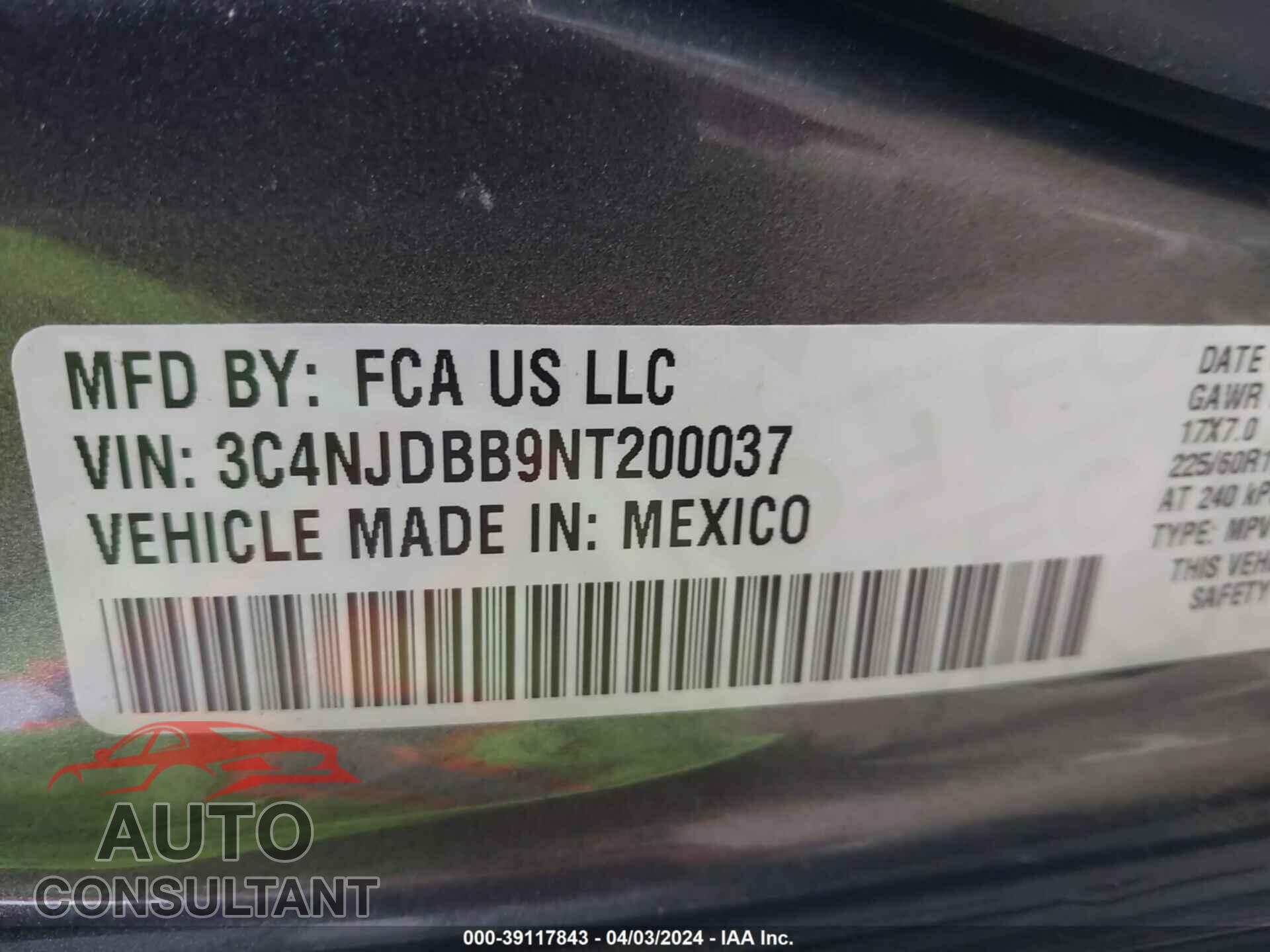 JEEP COMPASS 2022 - 3C4NJDBB9NT200037
