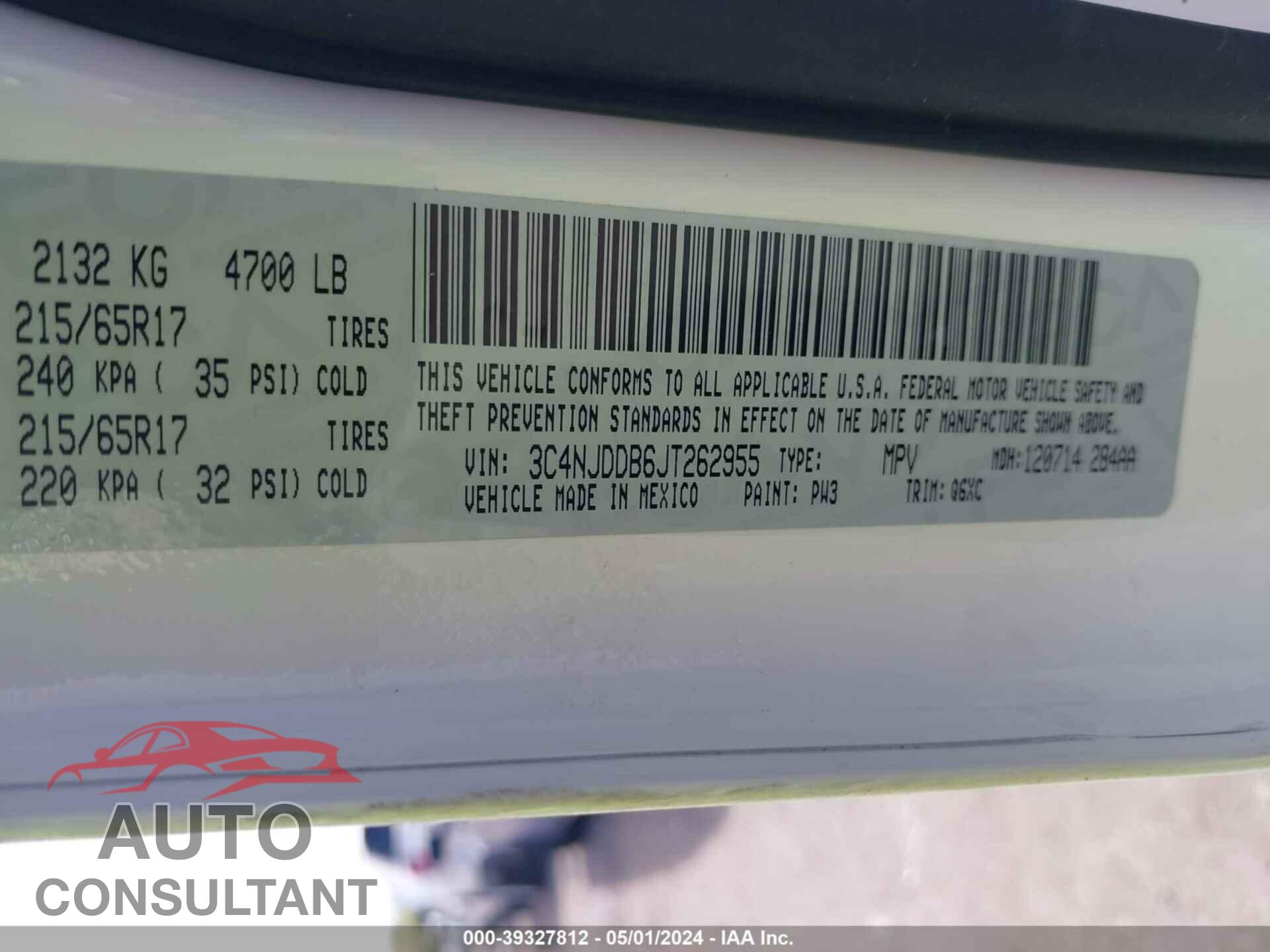 JEEP COMPASS 2018 - 3C4NJDDB6JT262955