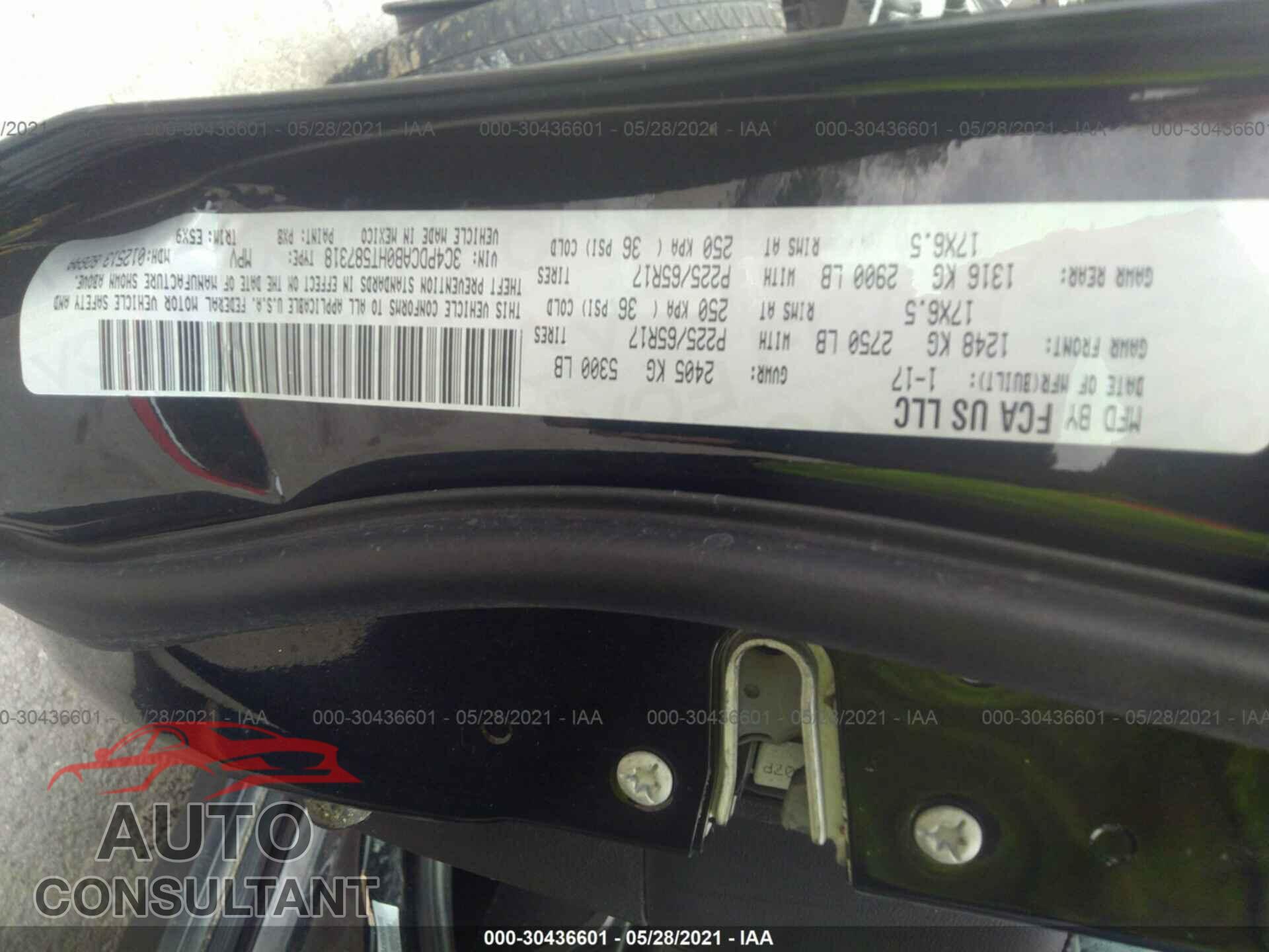 DODGE JOURNEY 2017 - 3C4PDCAB0HT587318