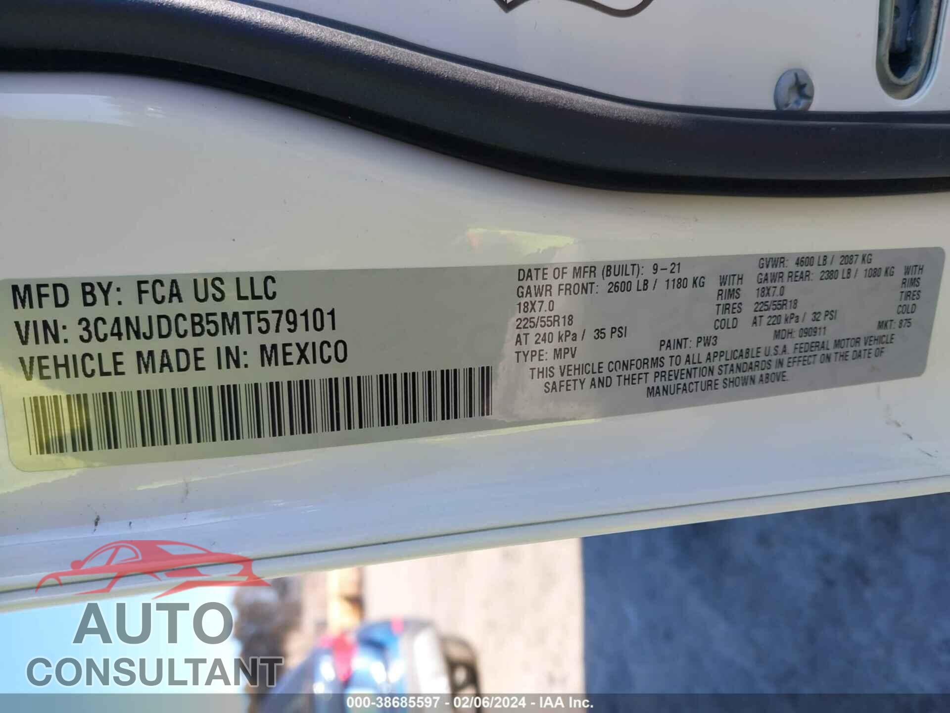 JEEP COMPASS 2021 - 3C4NJDCB5MT579101