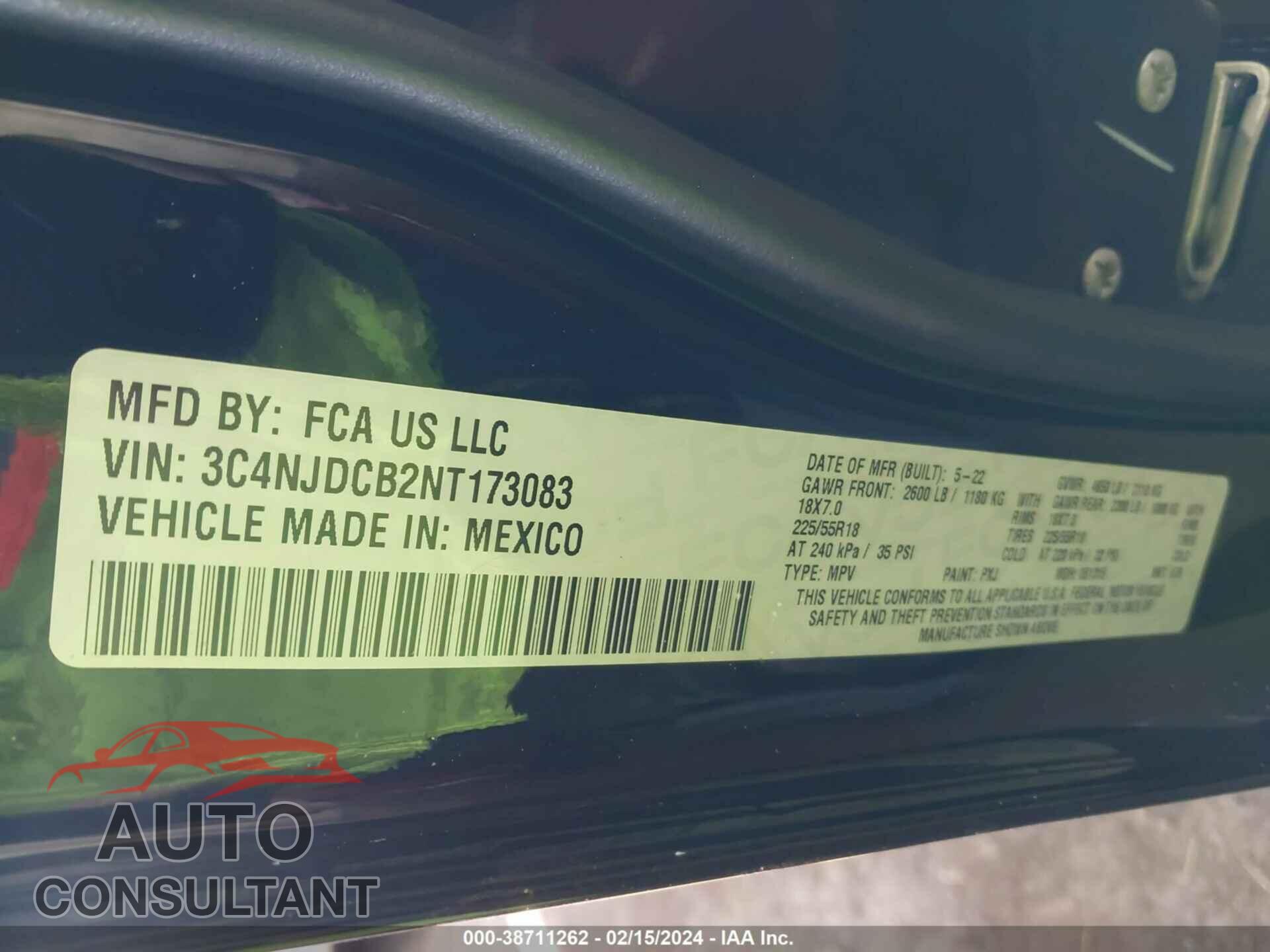 JEEP COMPASS 2022 - 3C4NJDCB2NT173083