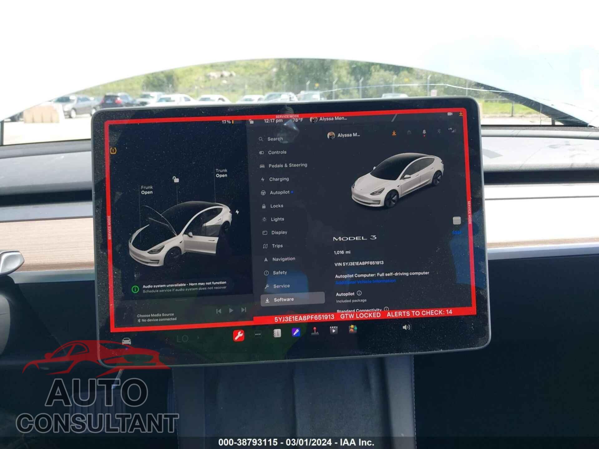 TESLA MODEL 3 2023 - 5YJ3E1EA8PF651913