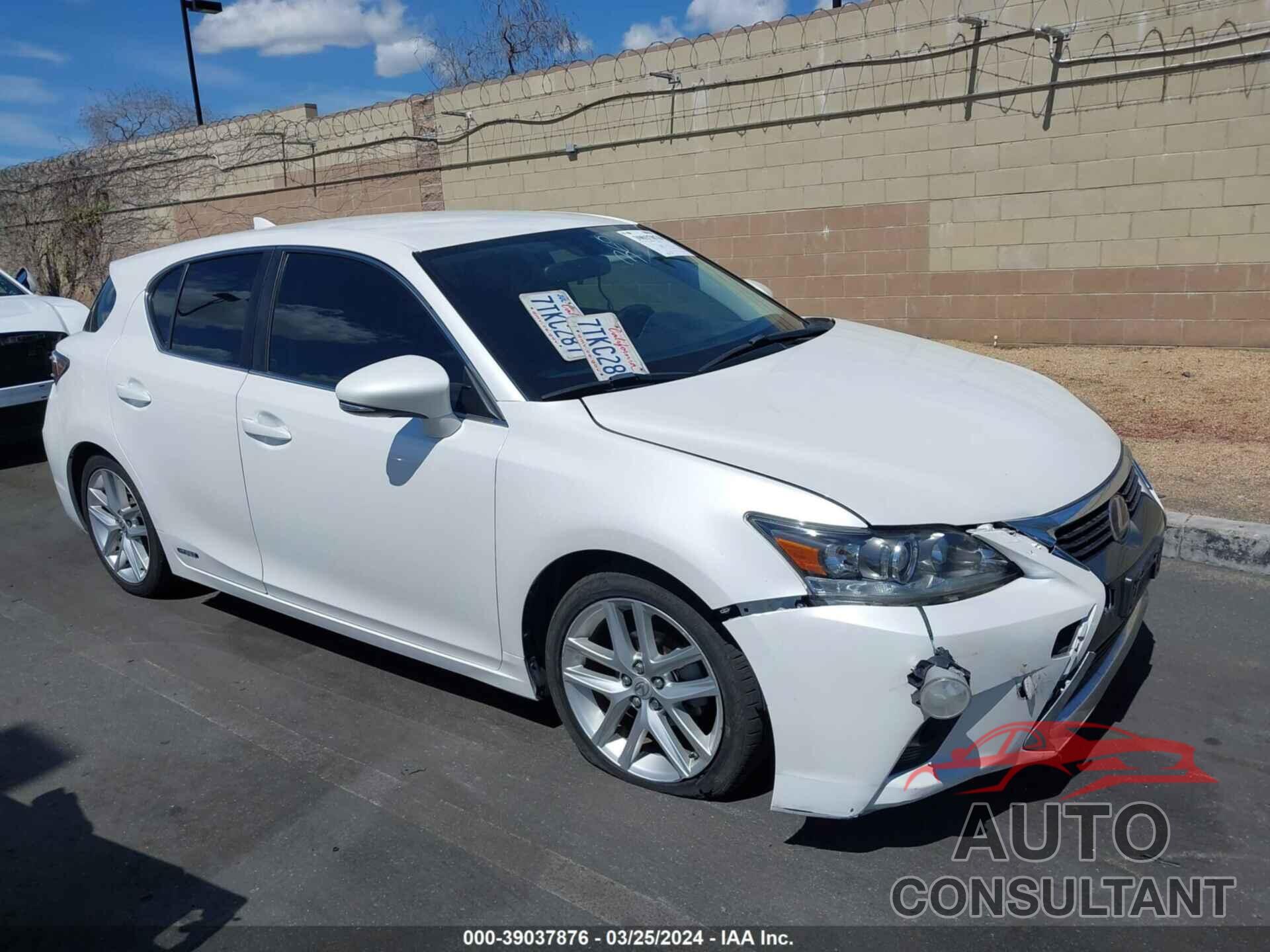 LEXUS CT 200H 2016 - JTHKD5BH3G2278529