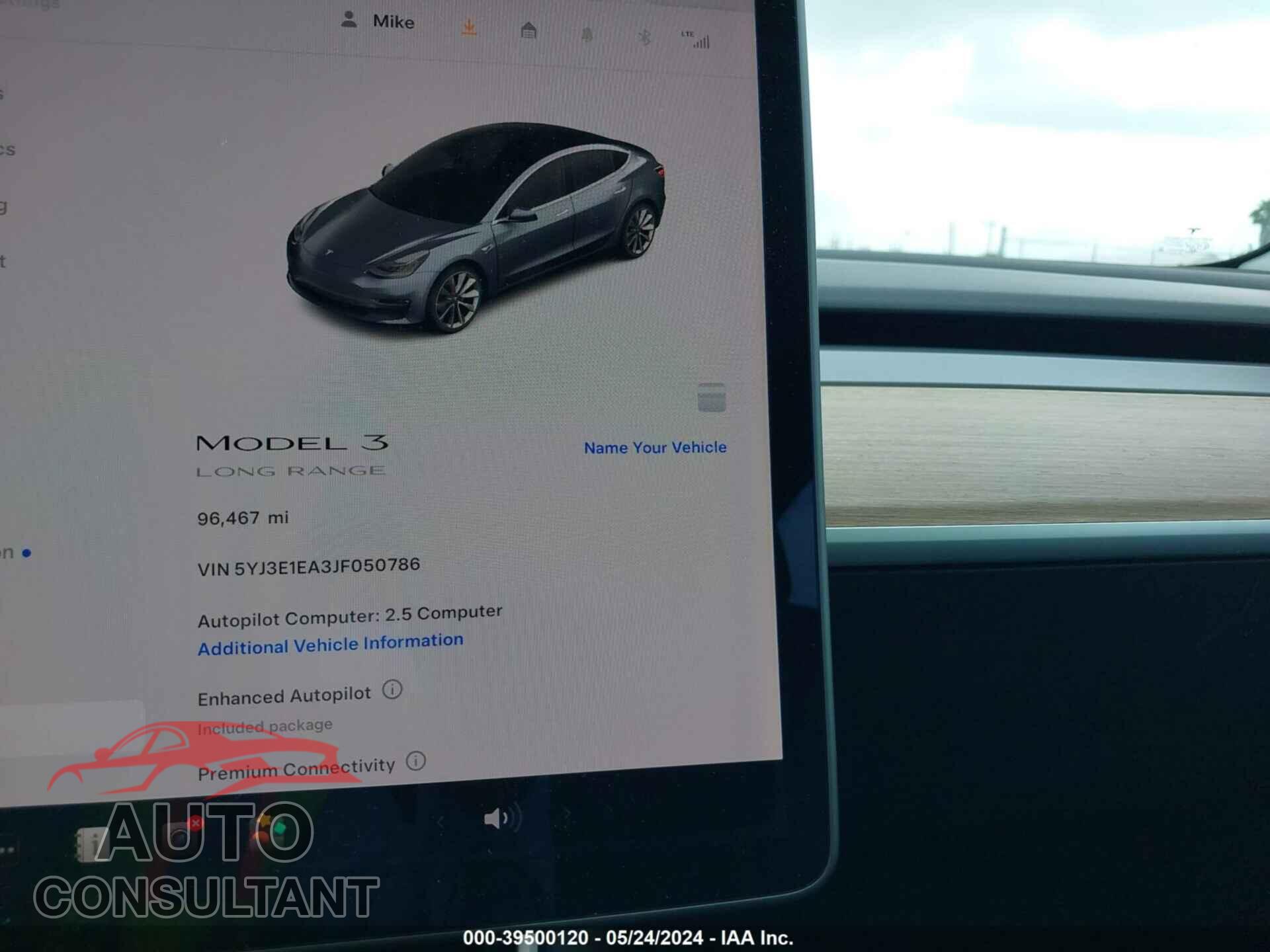 TESLA MODEL 3 2018 - 5YJ3E1EA3JF050786