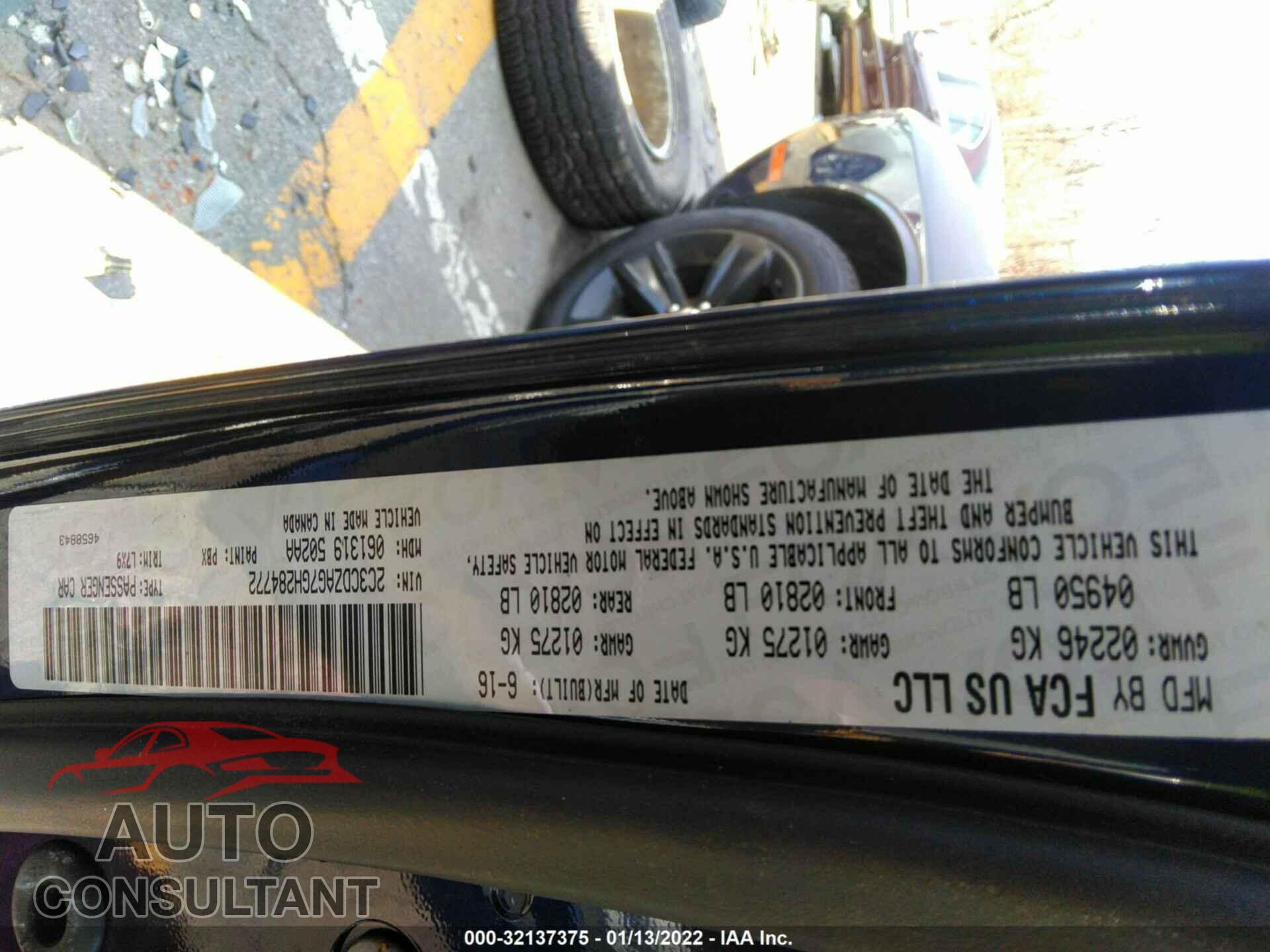 DODGE CHALLENGER 2016 - 2C3CDZAG7GH284772