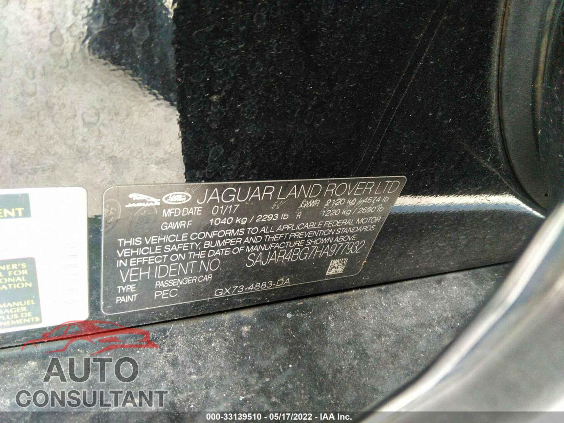 JAGUAR XE 2017 - SAJAR4BG7HA977932