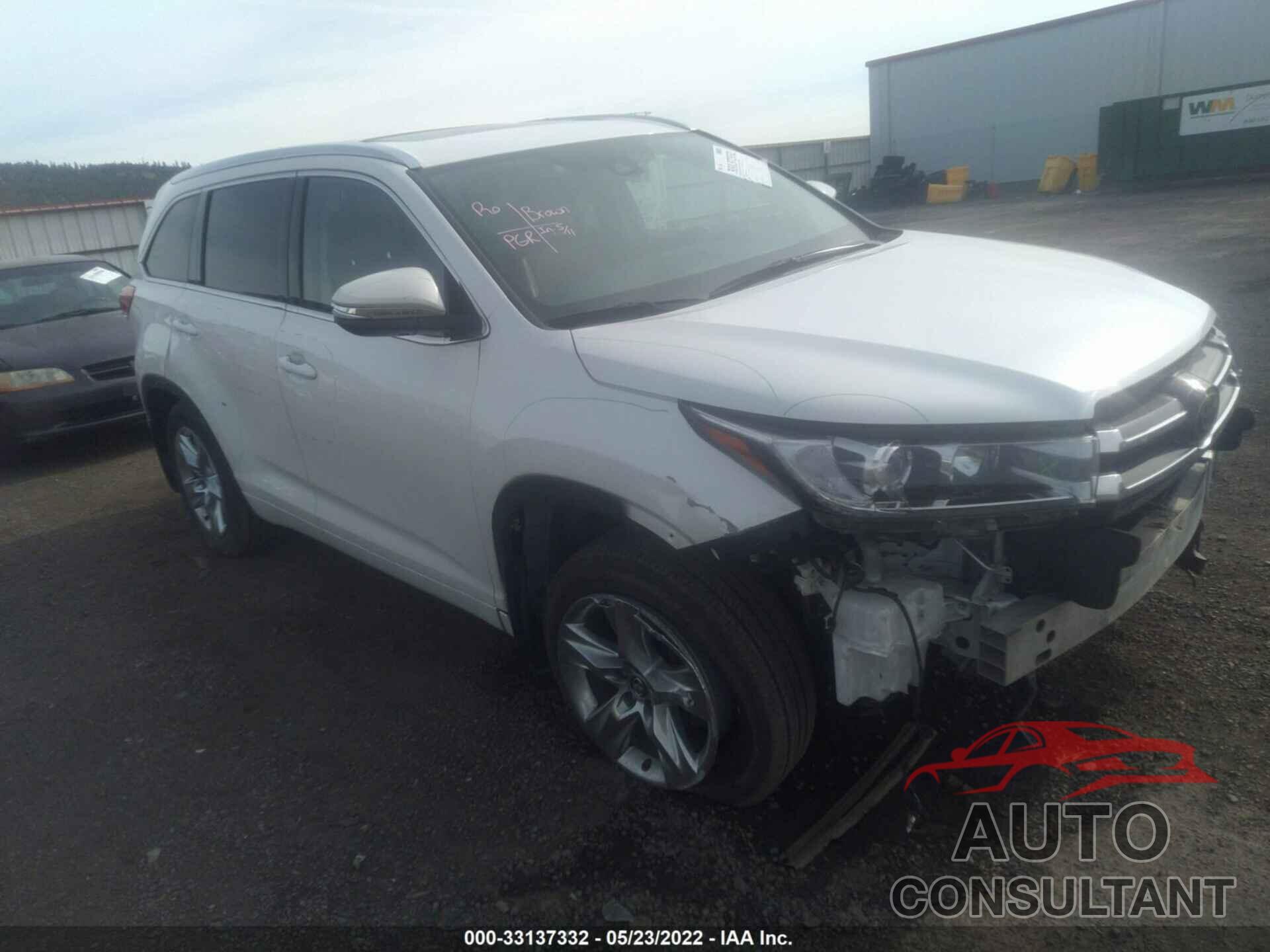 TOYOTA HIGHLANDER 2018 - 5TDDZRFH7JS860307