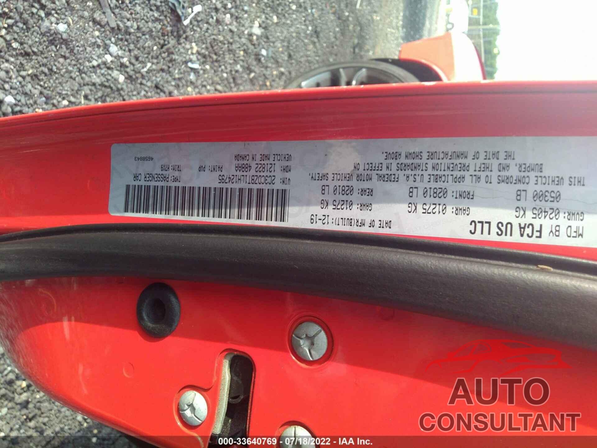 DODGE CHALLENGER 2020 - 2C3CDZBT1LH124795