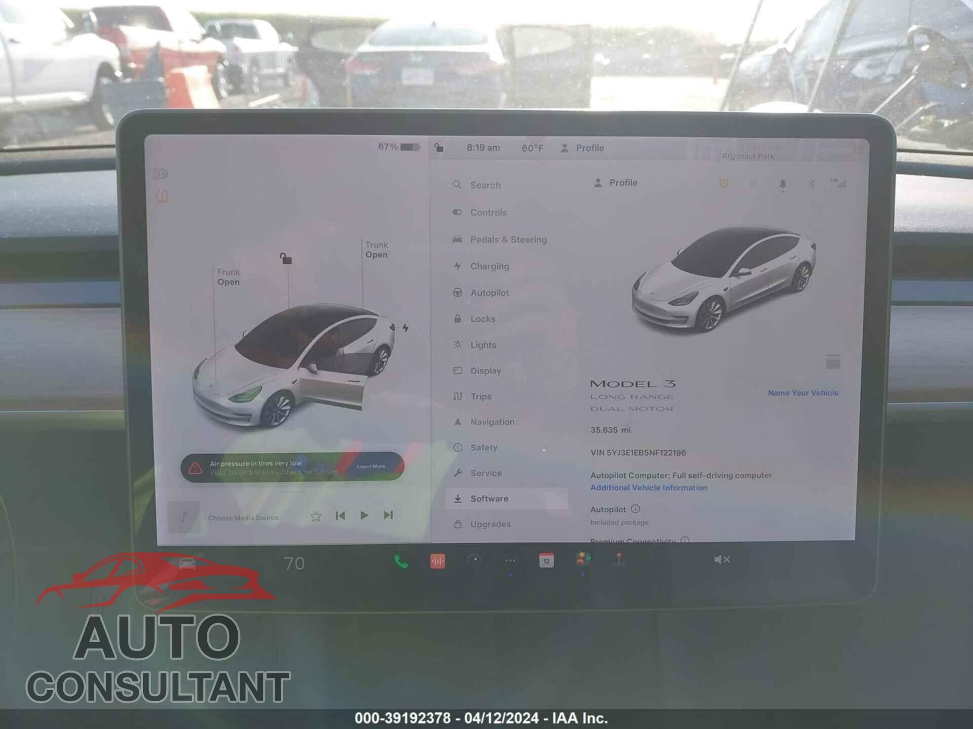 TESLA MODEL 3 2022 - 5YJ3E1EB5NF122196