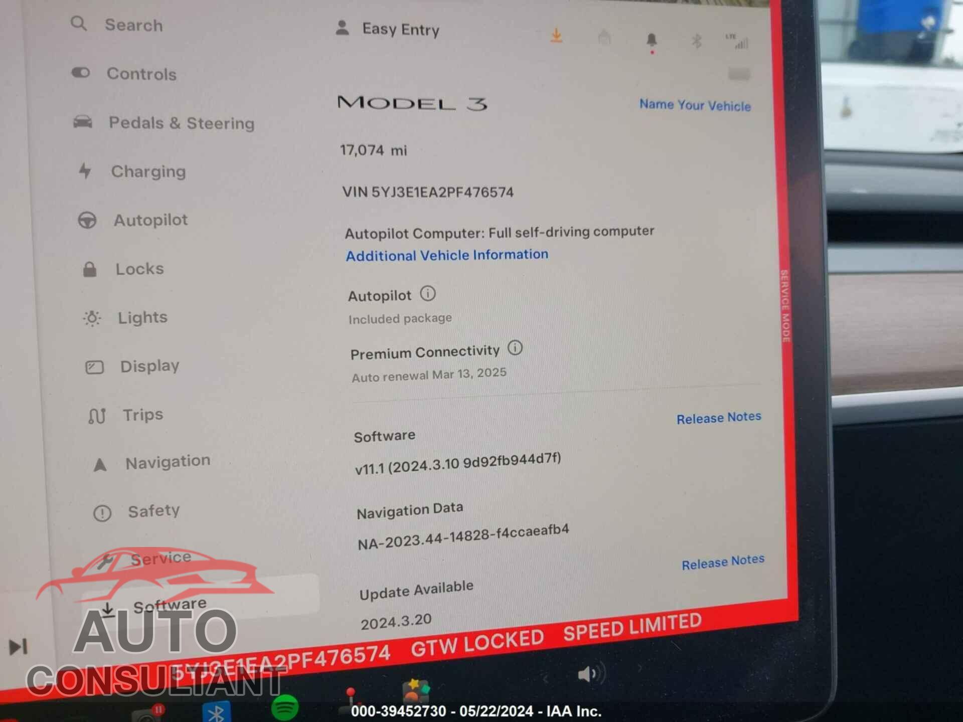 TESLA MODEL 3 2023 - 5YJ3E1EA2PF476574